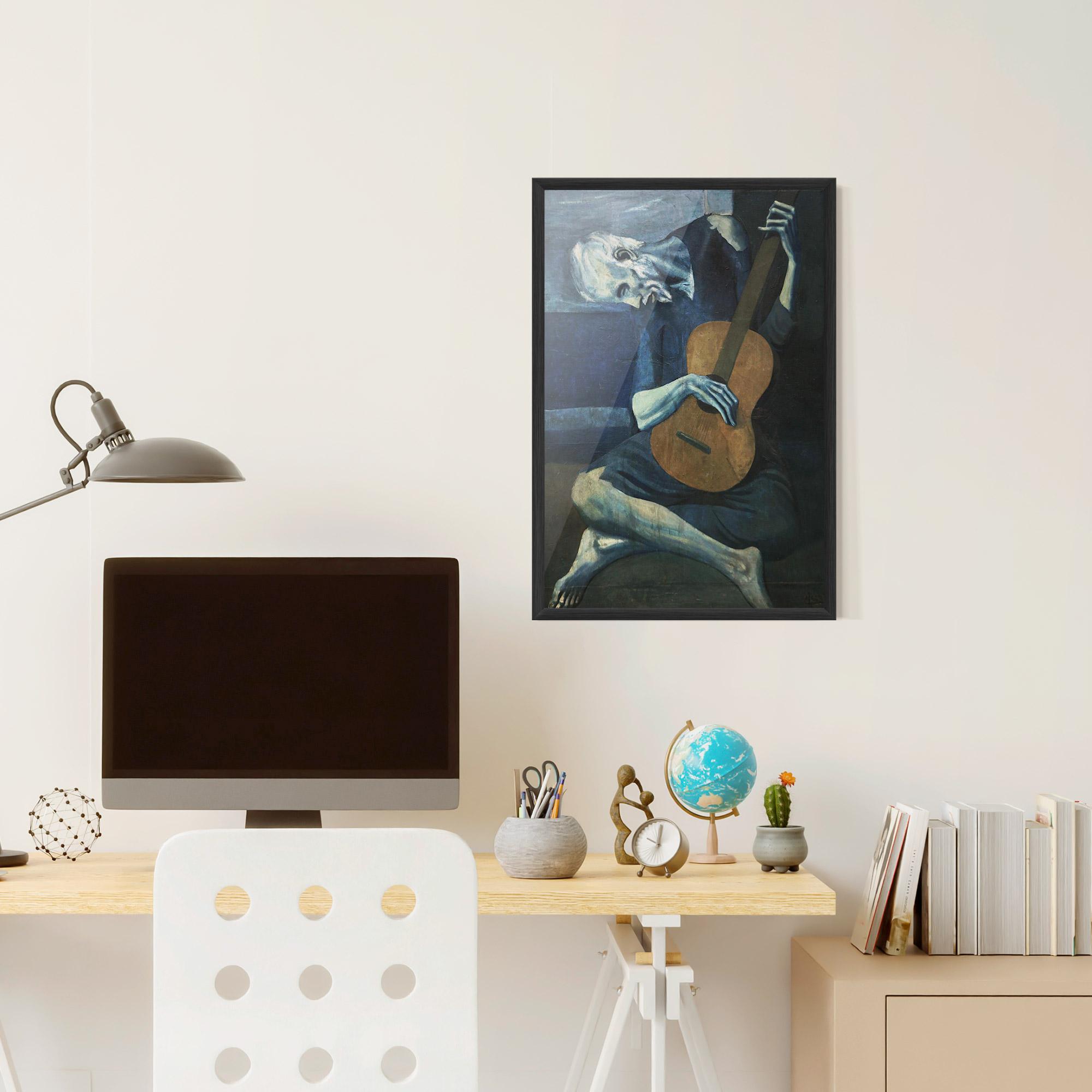 Keretezett Poszter Old Guitarist mockup 6