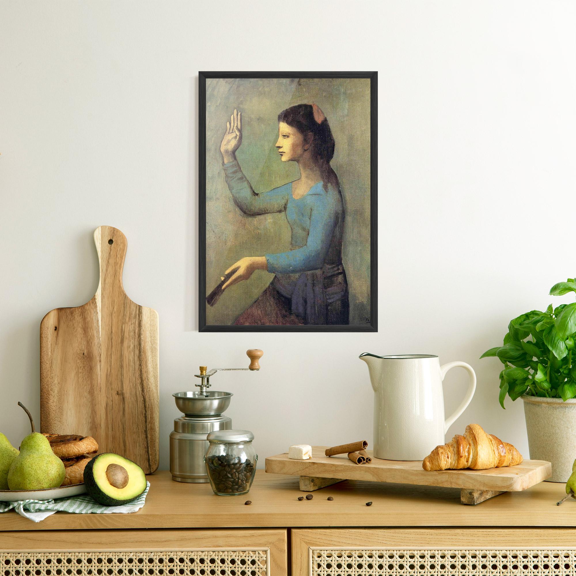 Keretezett Poszter Lady With A Fan mockup 8