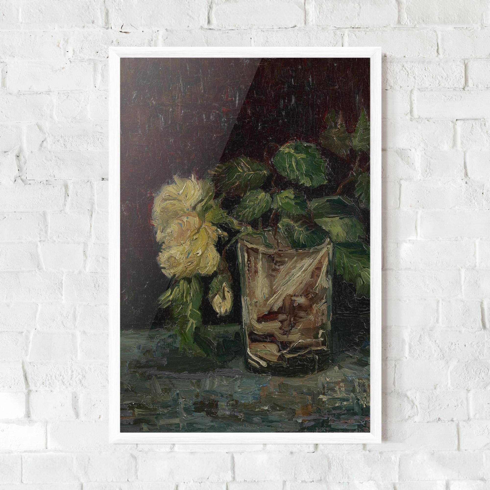 Keretezett Poszter Glas Met Gele Rozen mockup 0