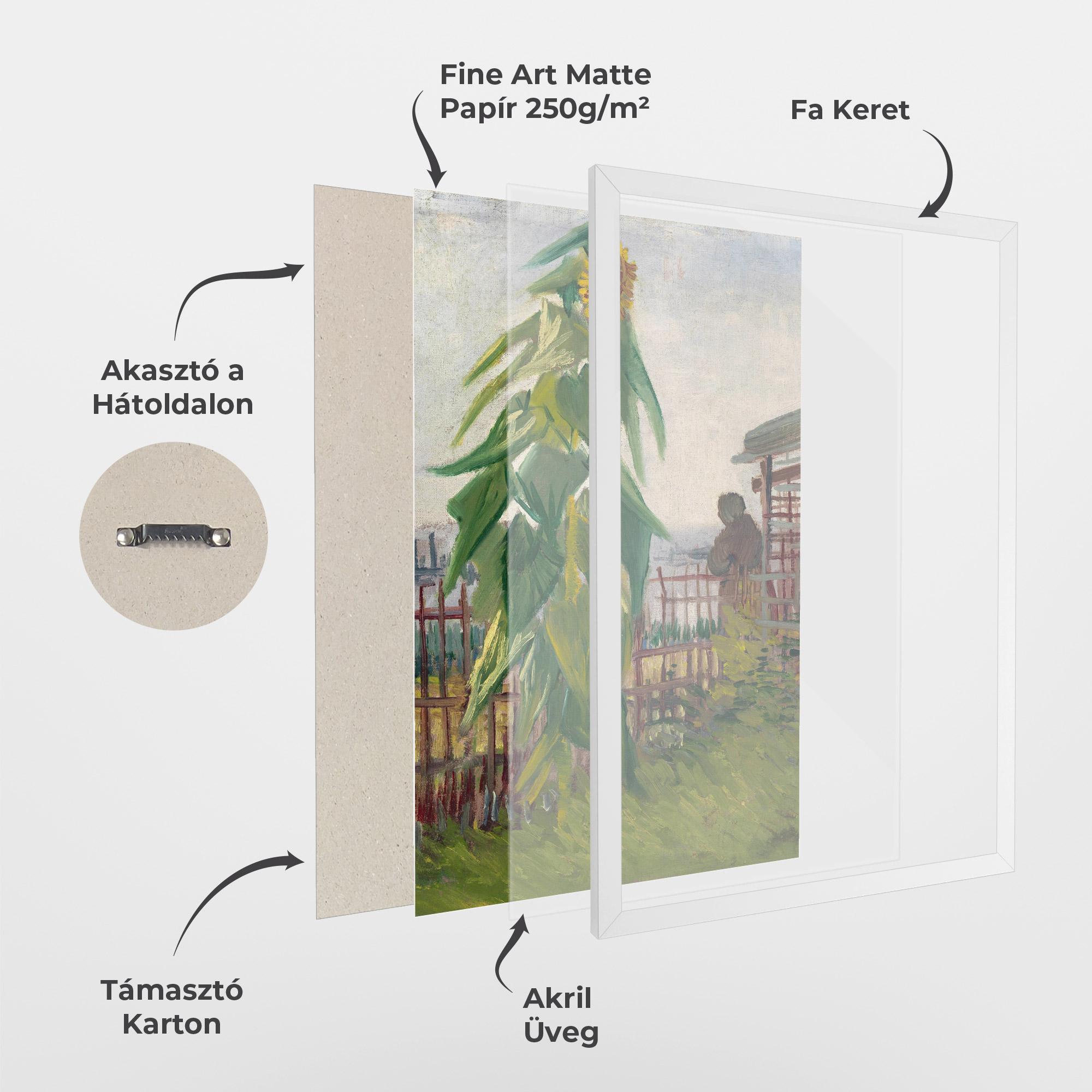 Keretezett Poszter Allotment With Sunflower mockup 1