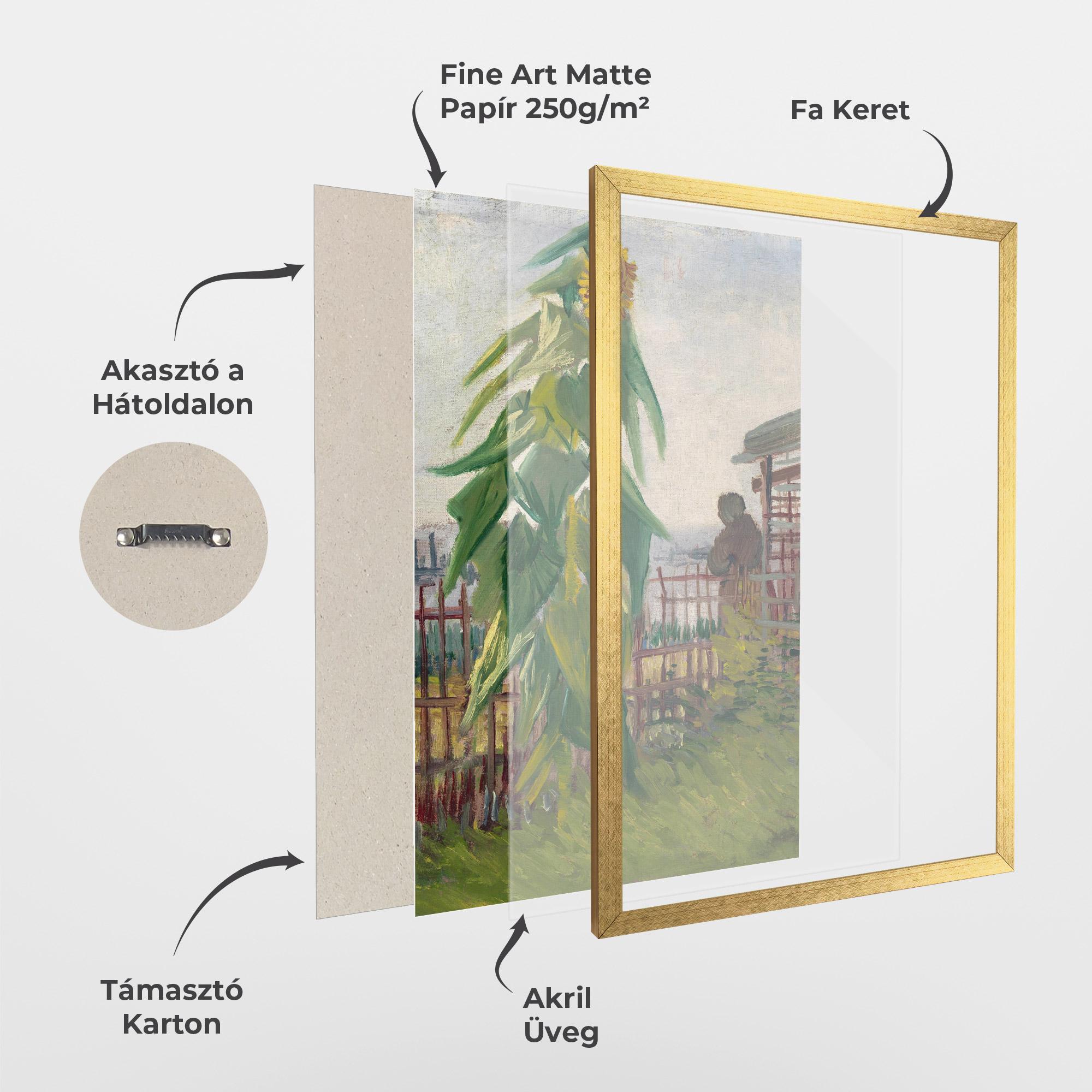 Keretezett Poszter Allotment With Sunflower mockup 1