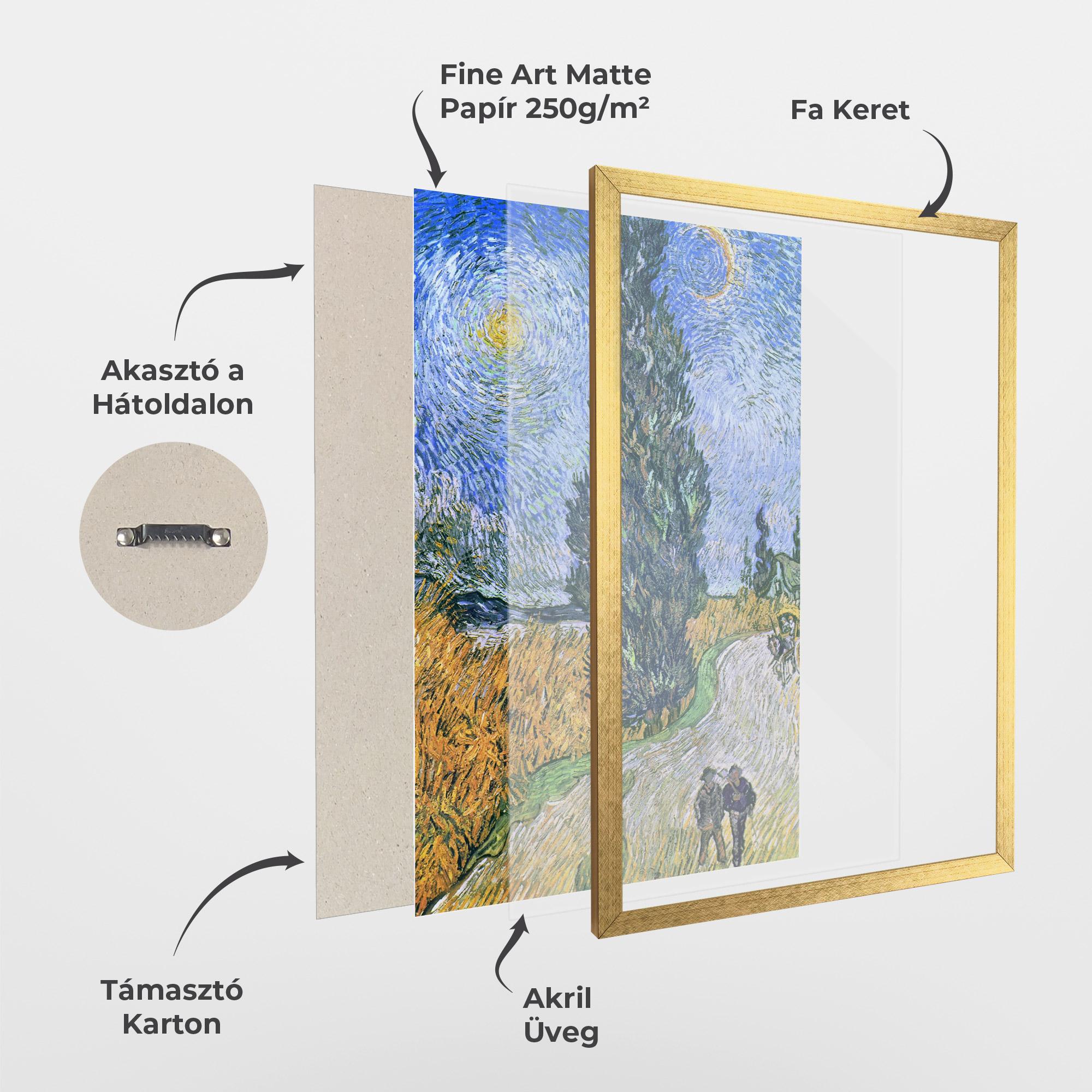 Keretezett Poszter Road With Cypress mockup 1