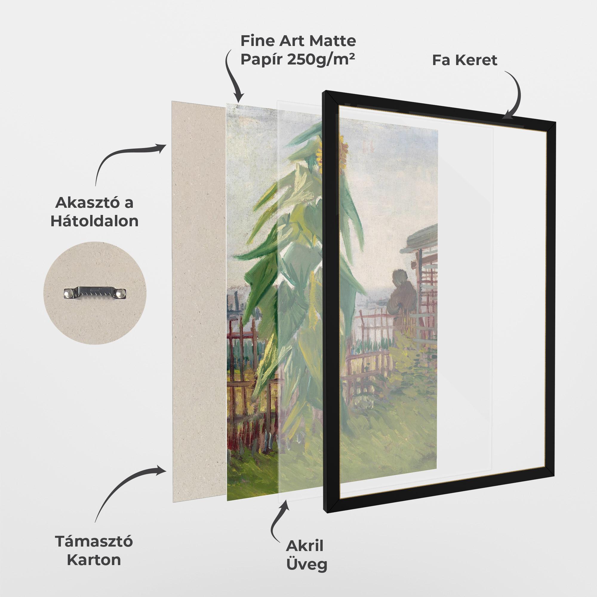 Keretezett Poszter Allotment With Sunflower mockup 1