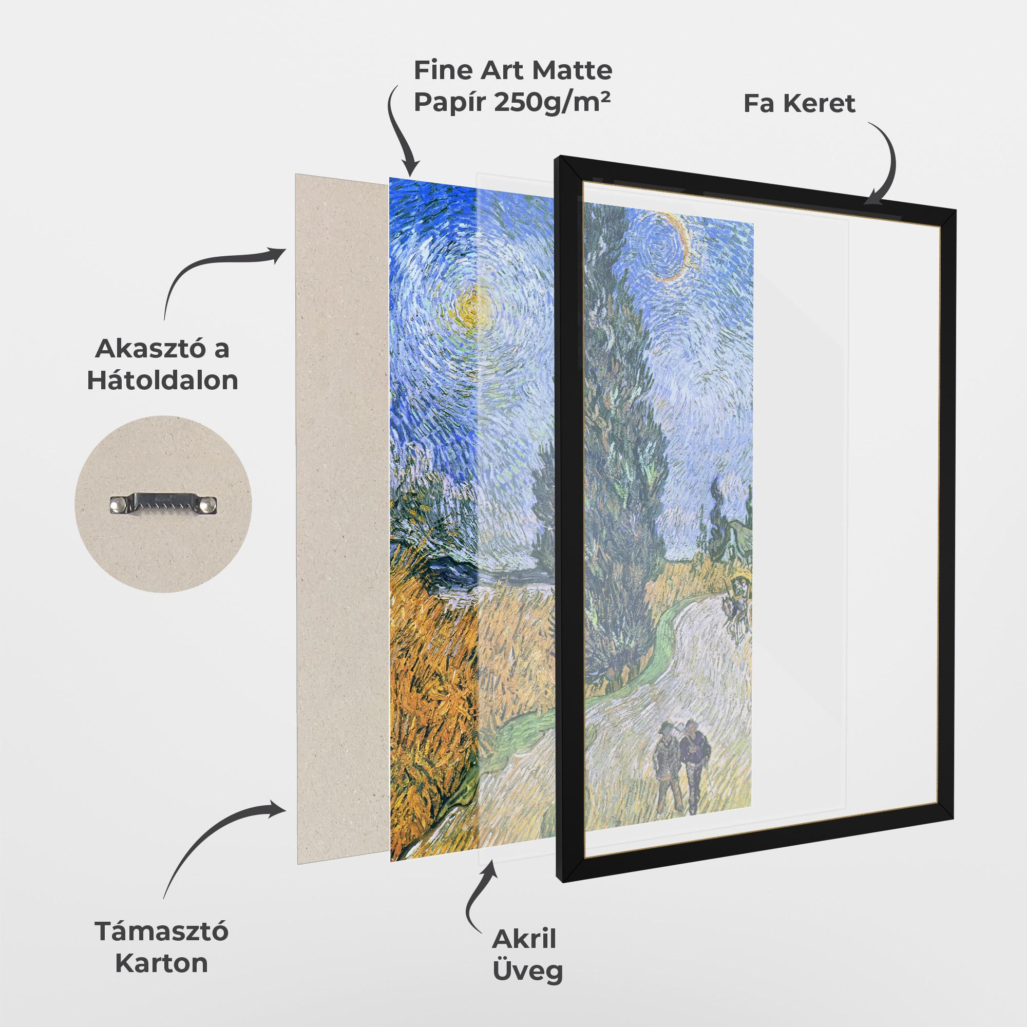 Keretezett Poszter Road With Cypress mockup 1