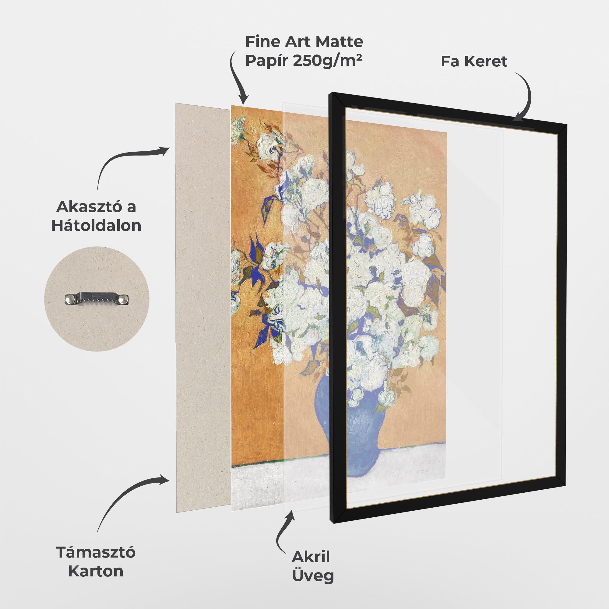 Keretezett Poszter Roses Vintage Art mockup 1