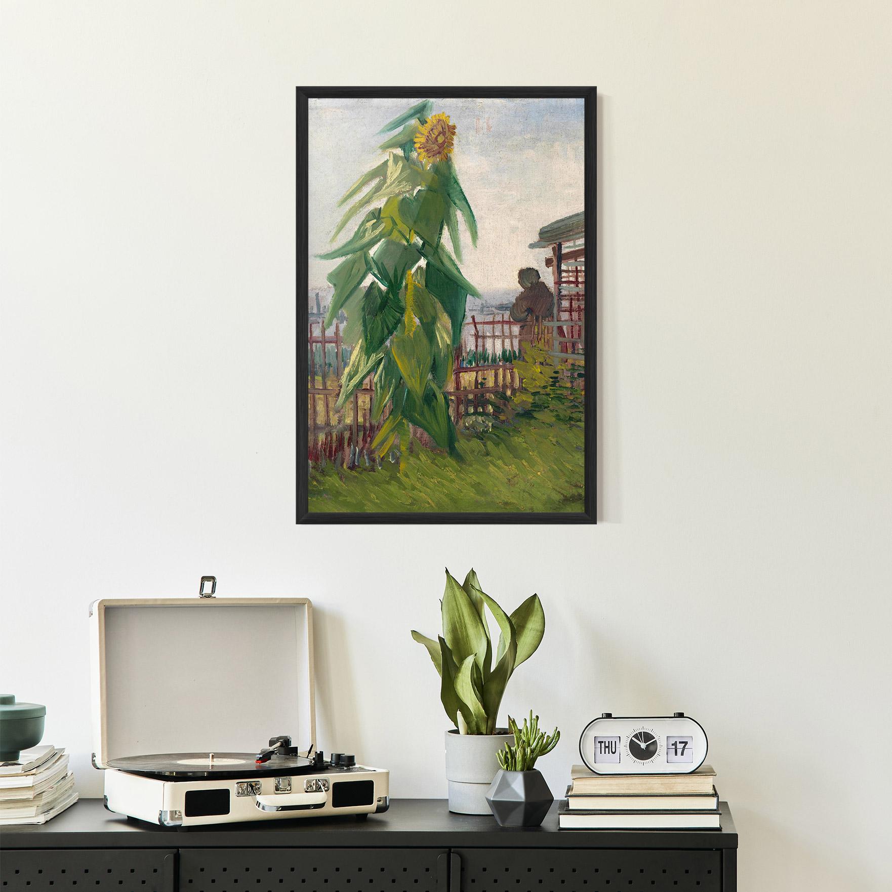 Keretezett Poszter Allotment With Sunflower mockup 2