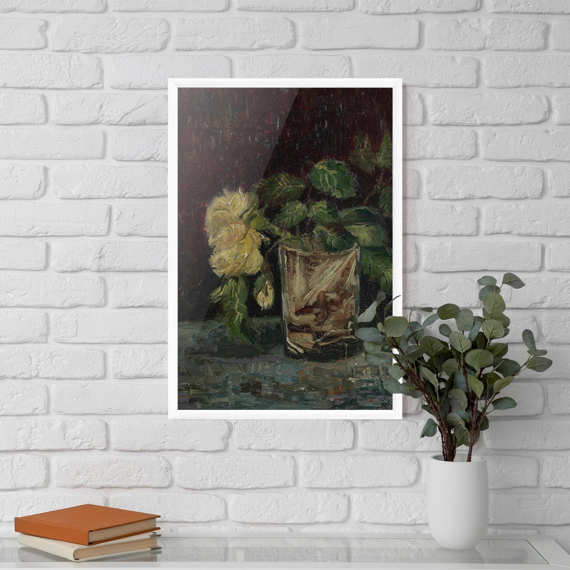 Keretezett Poszter Glas Met Gele Rozen mockup 5