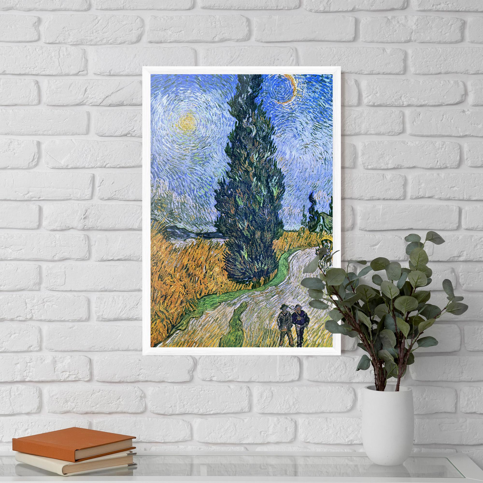 Keretezett Poszter Road With Cypress mockup 5