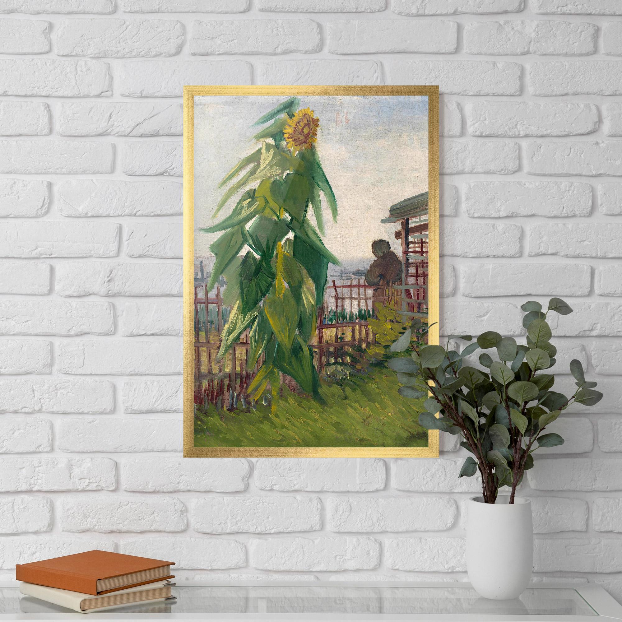 Keretezett Poszter Allotment With Sunflower mockup 5