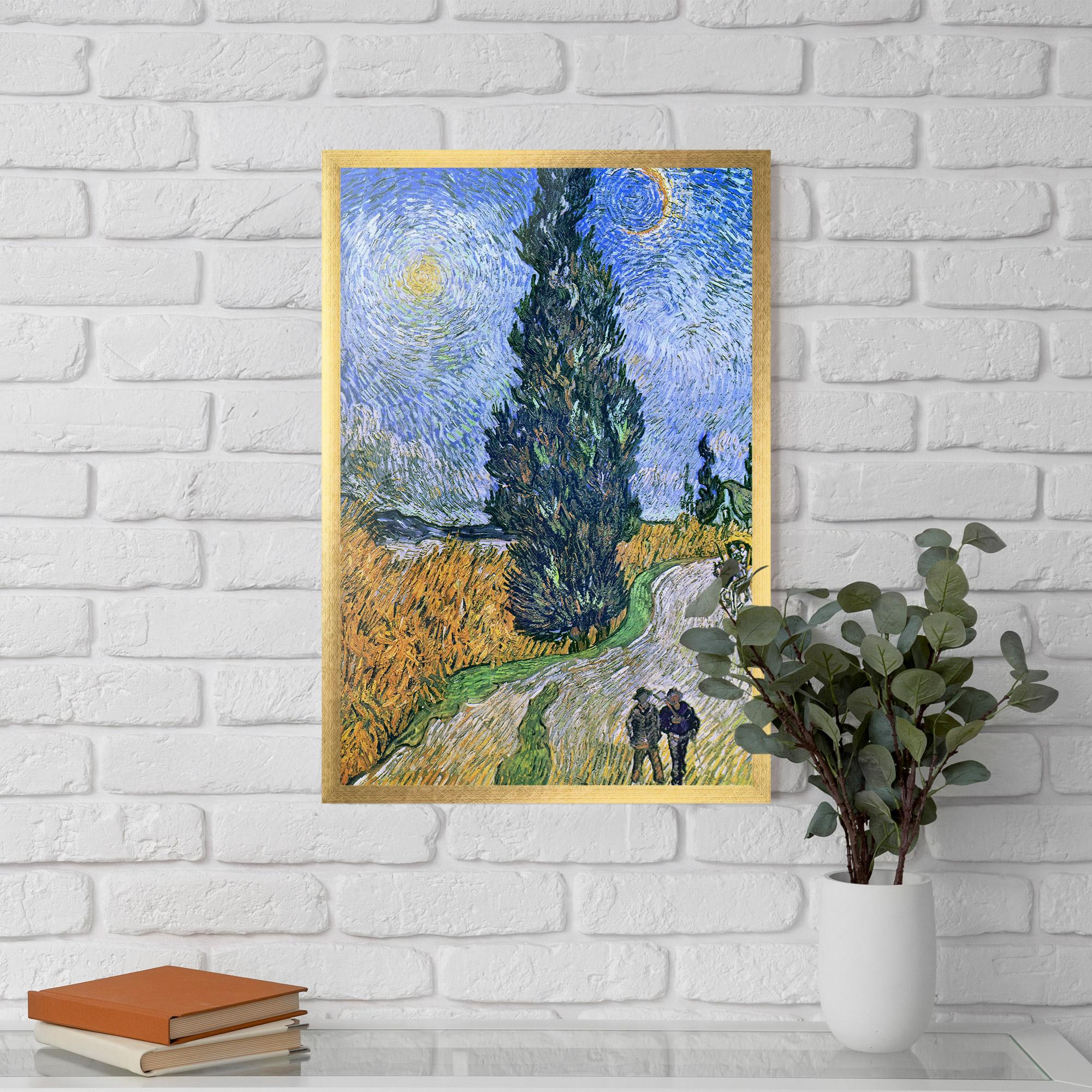 Keretezett Poszter Road With Cypress mockup 5