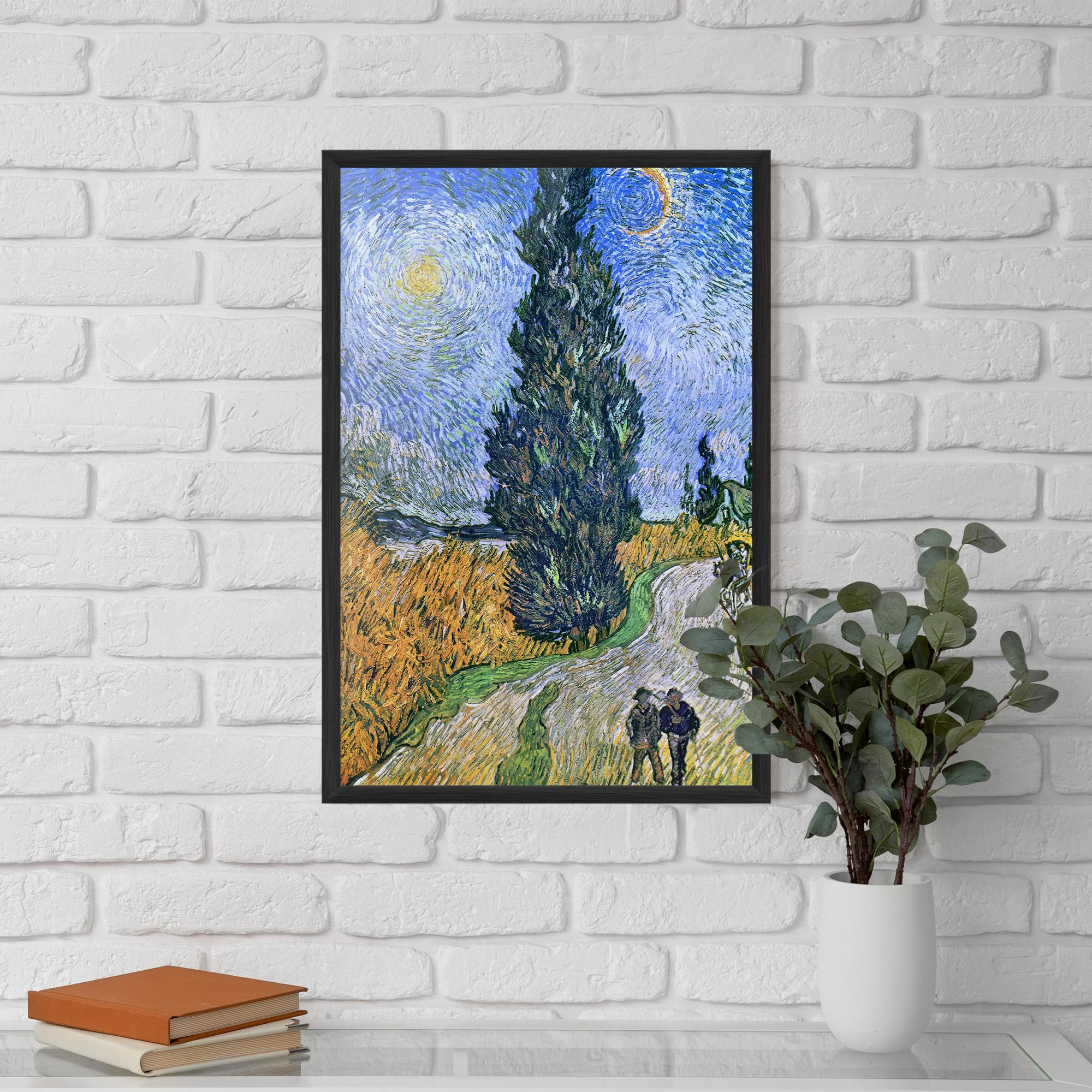 Keretezett Poszter Road With Cypress mockup 5