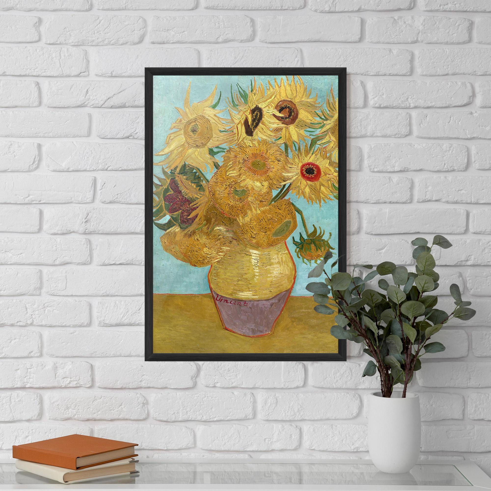Keretezett Poszter Twelve Sunflowers mockup 5