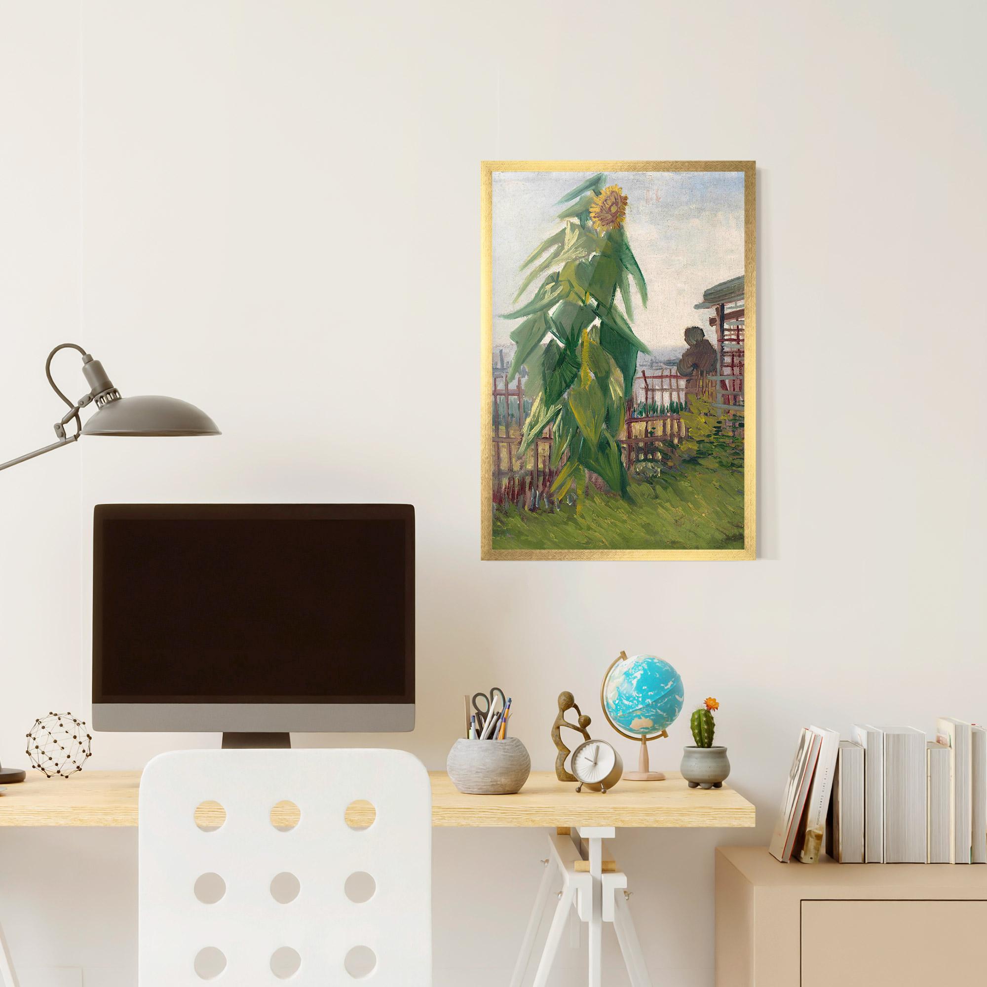 Keretezett Poszter Allotment With Sunflower mockup 6