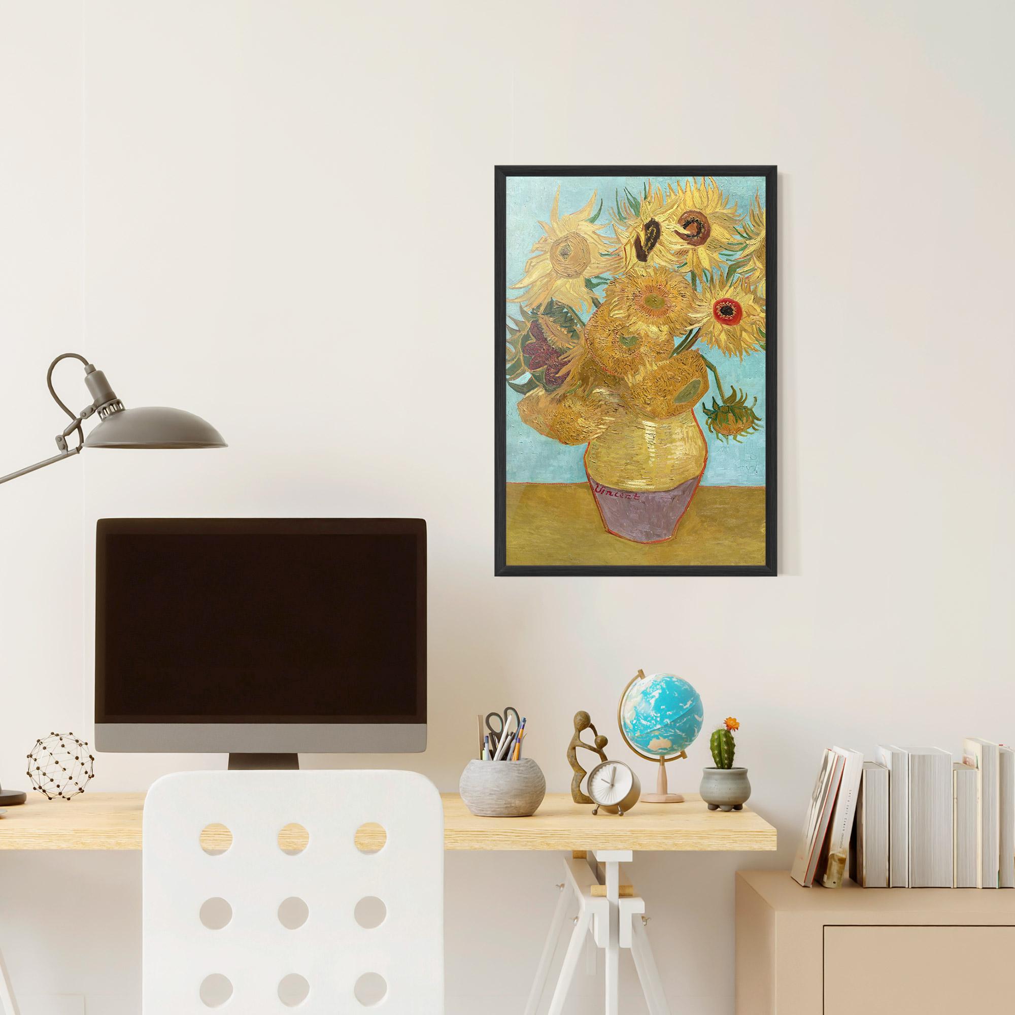 Keretezett Poszter Twelve Sunflowers mockup 6