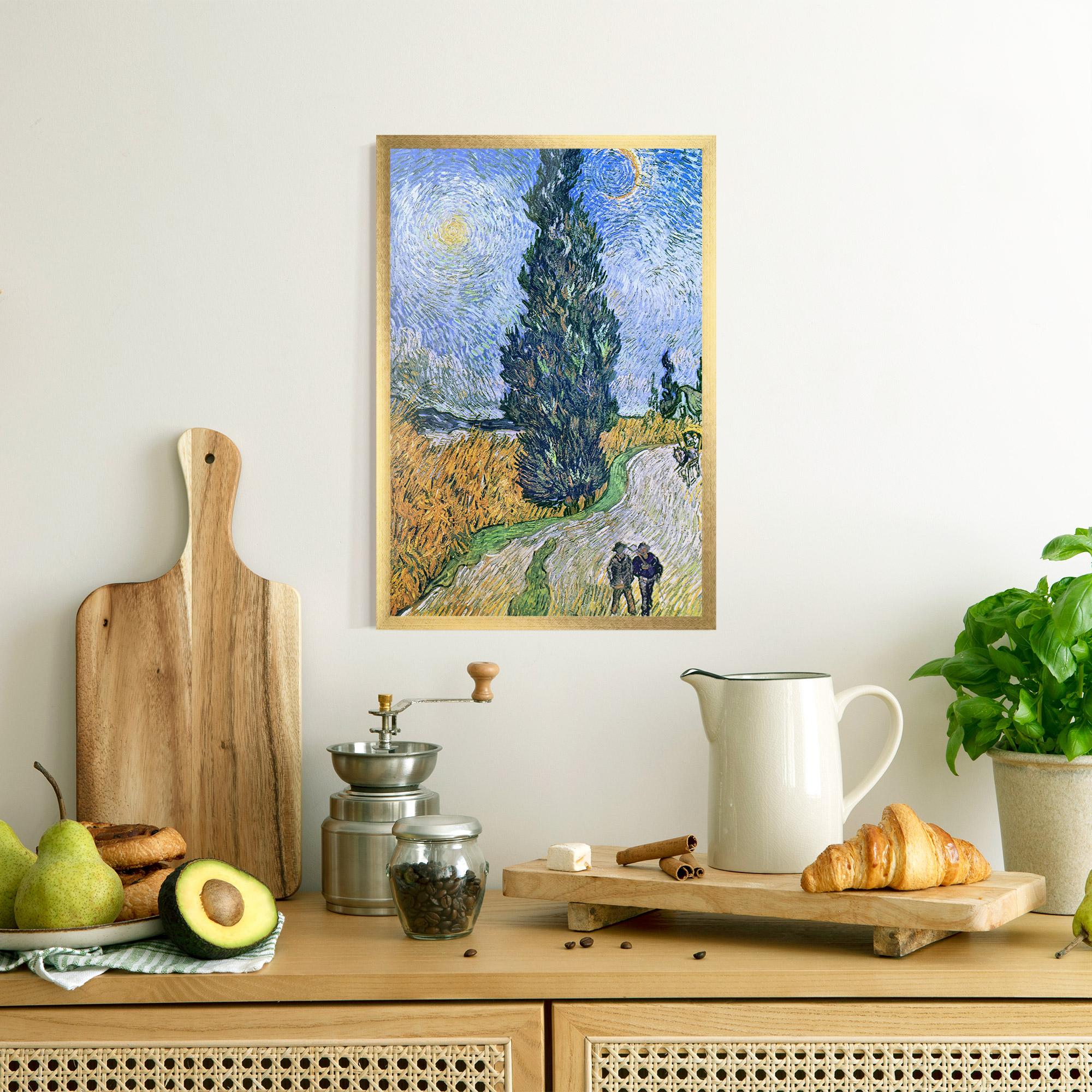 Keretezett Poszter Road With Cypress mockup 8