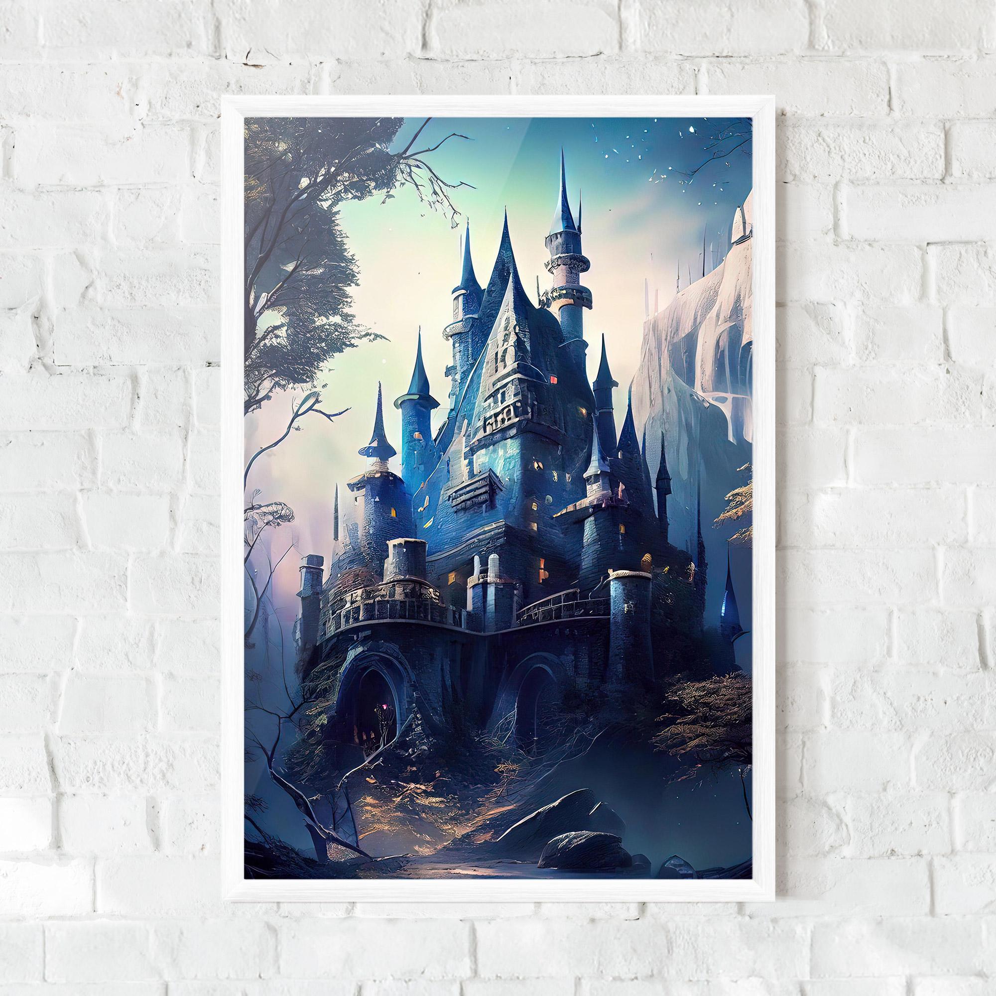 Keretezett Poszter Blue Art Castle mockup 0