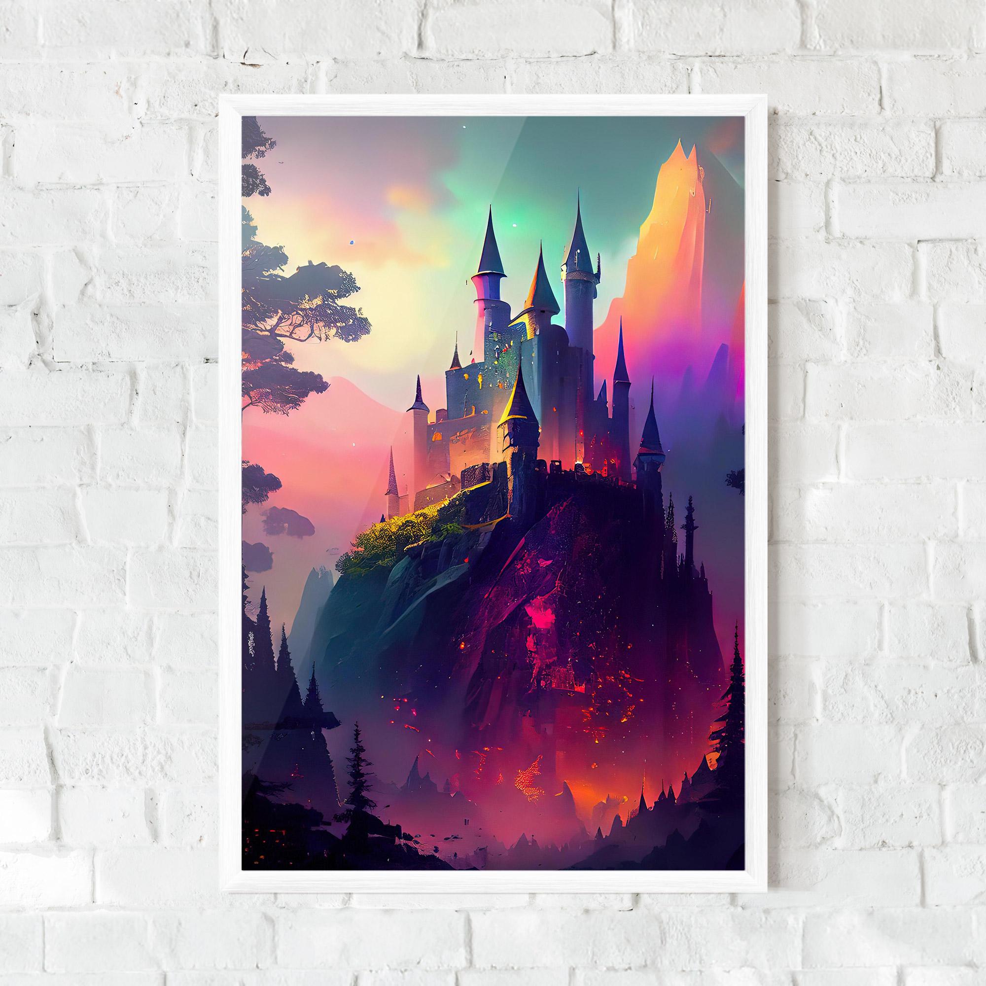 Keretezett Poszter Purple Orange Castle mockup 0