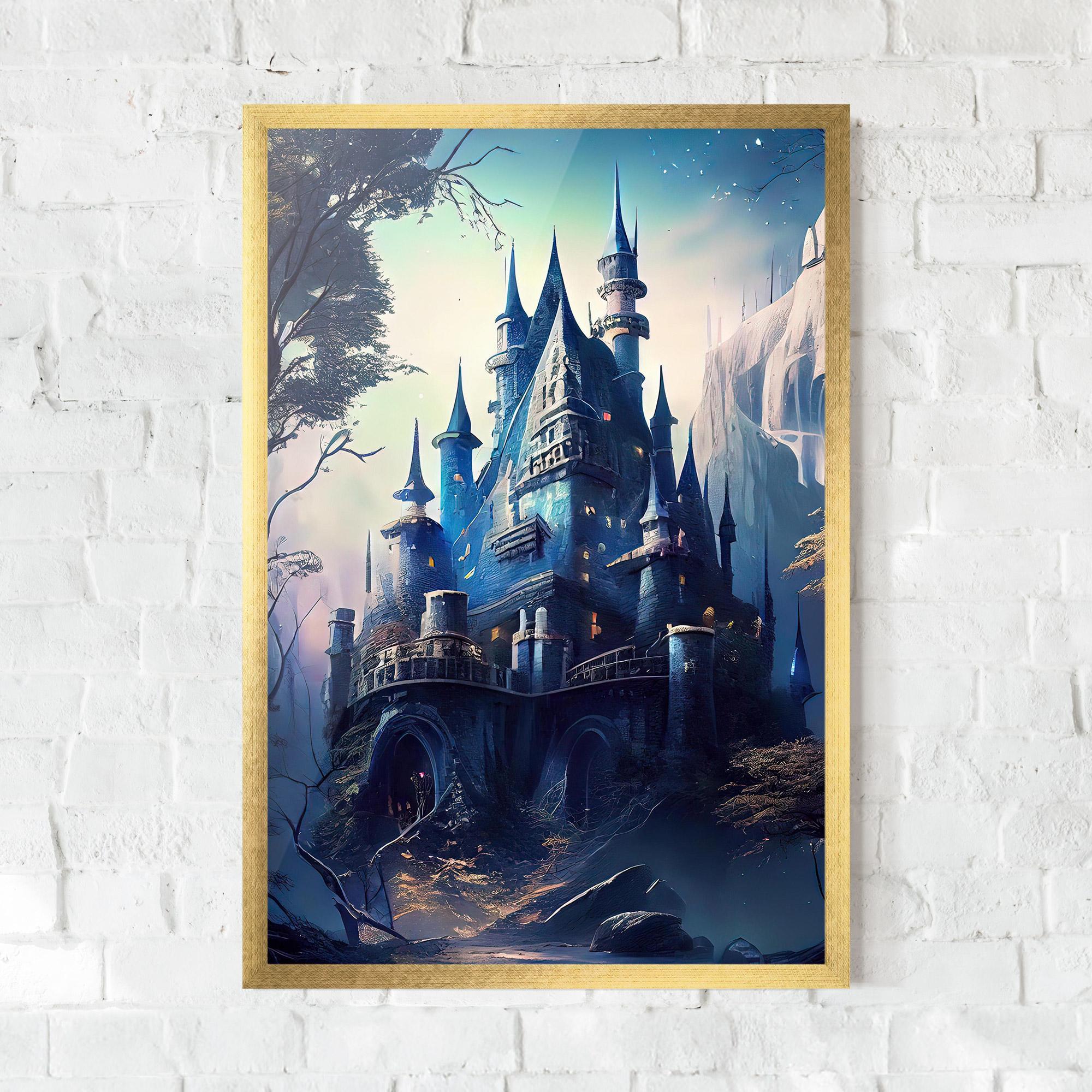 Keretezett Poszter Blue Art Castle mockup 0