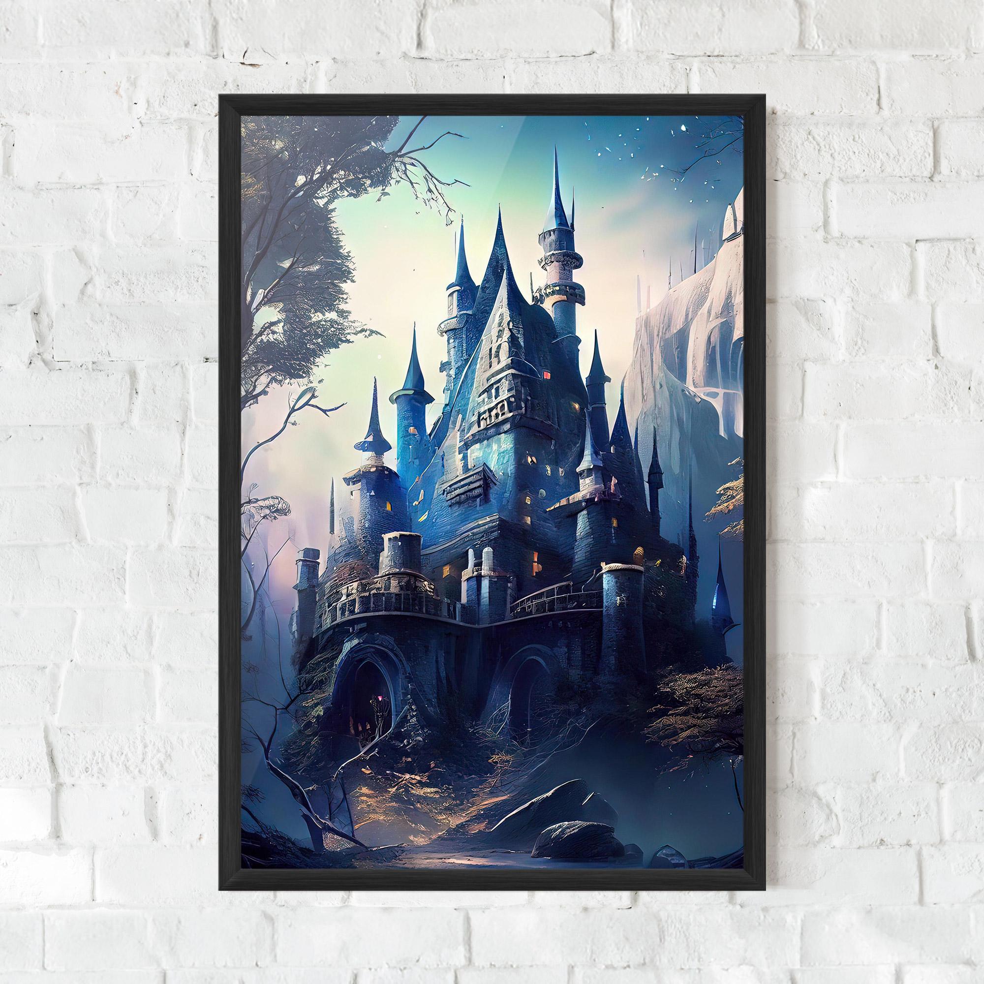 Keretezett Poszter Blue Art Castle mockup 0