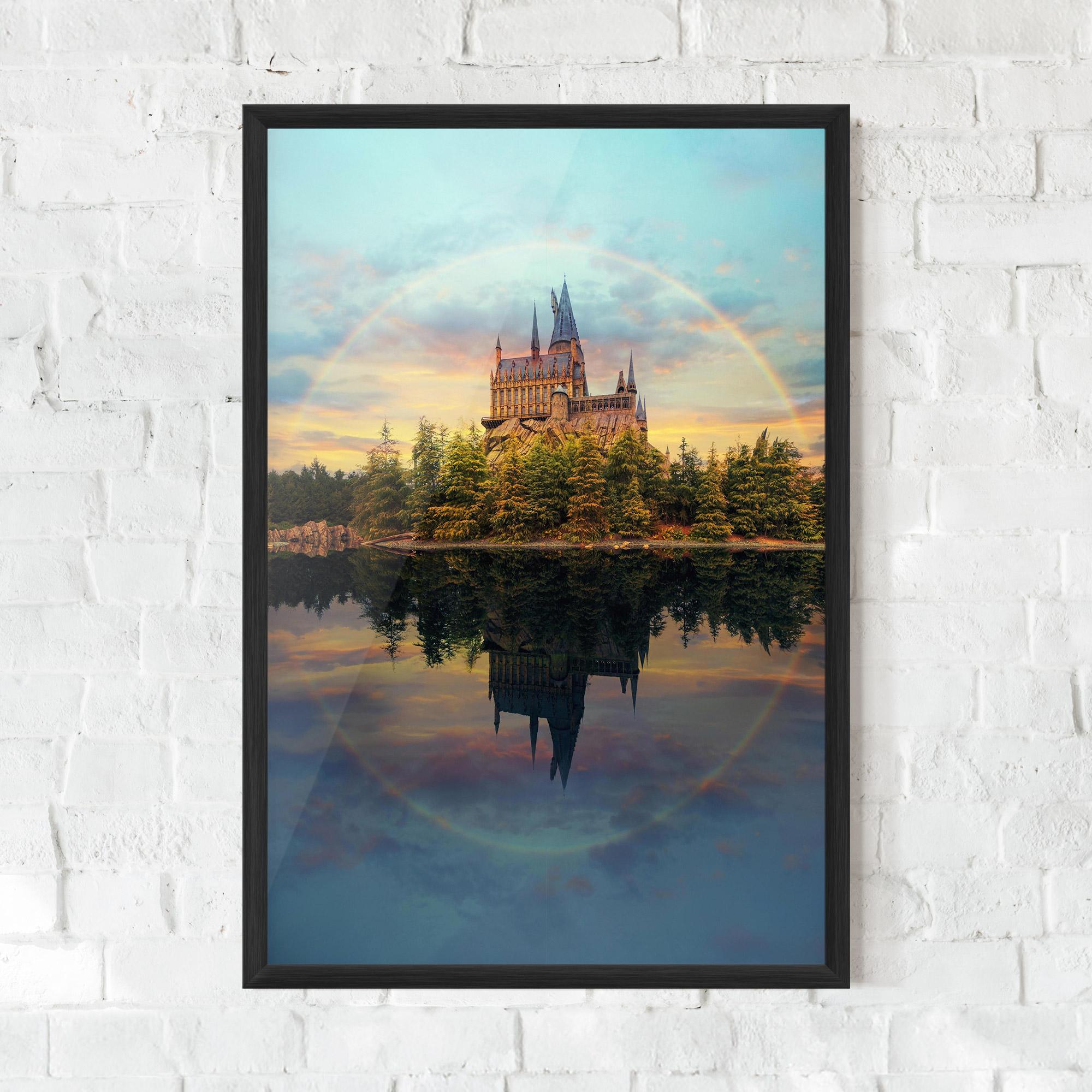 Keretezett Poszter Hogwarts Castle mockup 0