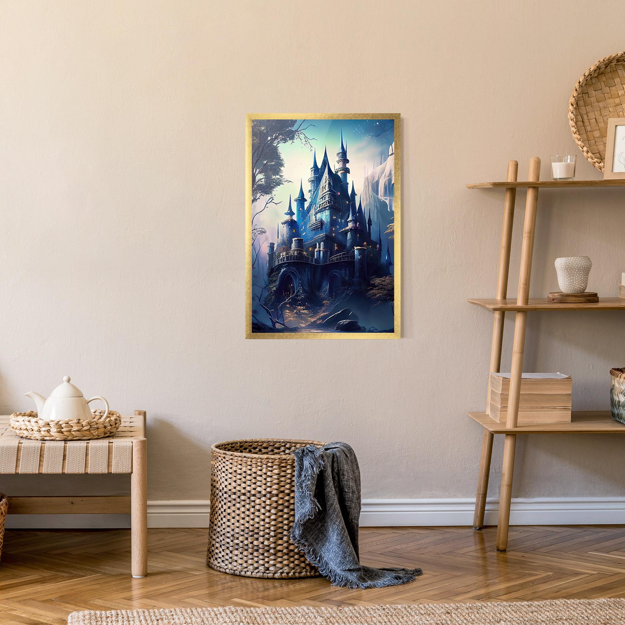 Keretezett Poszter Blue Art Castle mockup 9