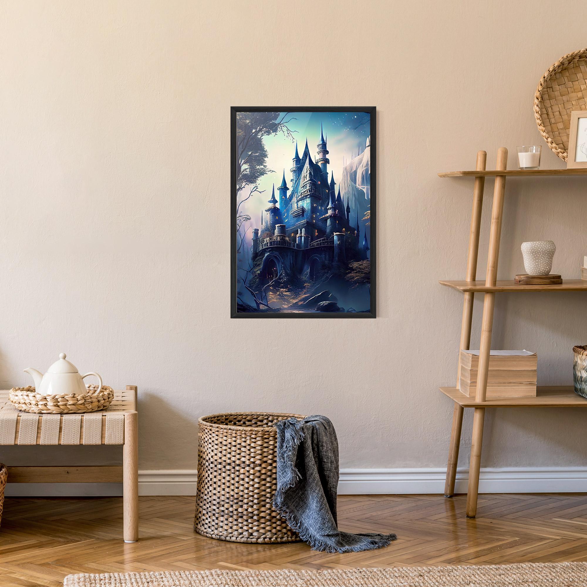 Keretezett Poszter Blue Art Castle mockup 9