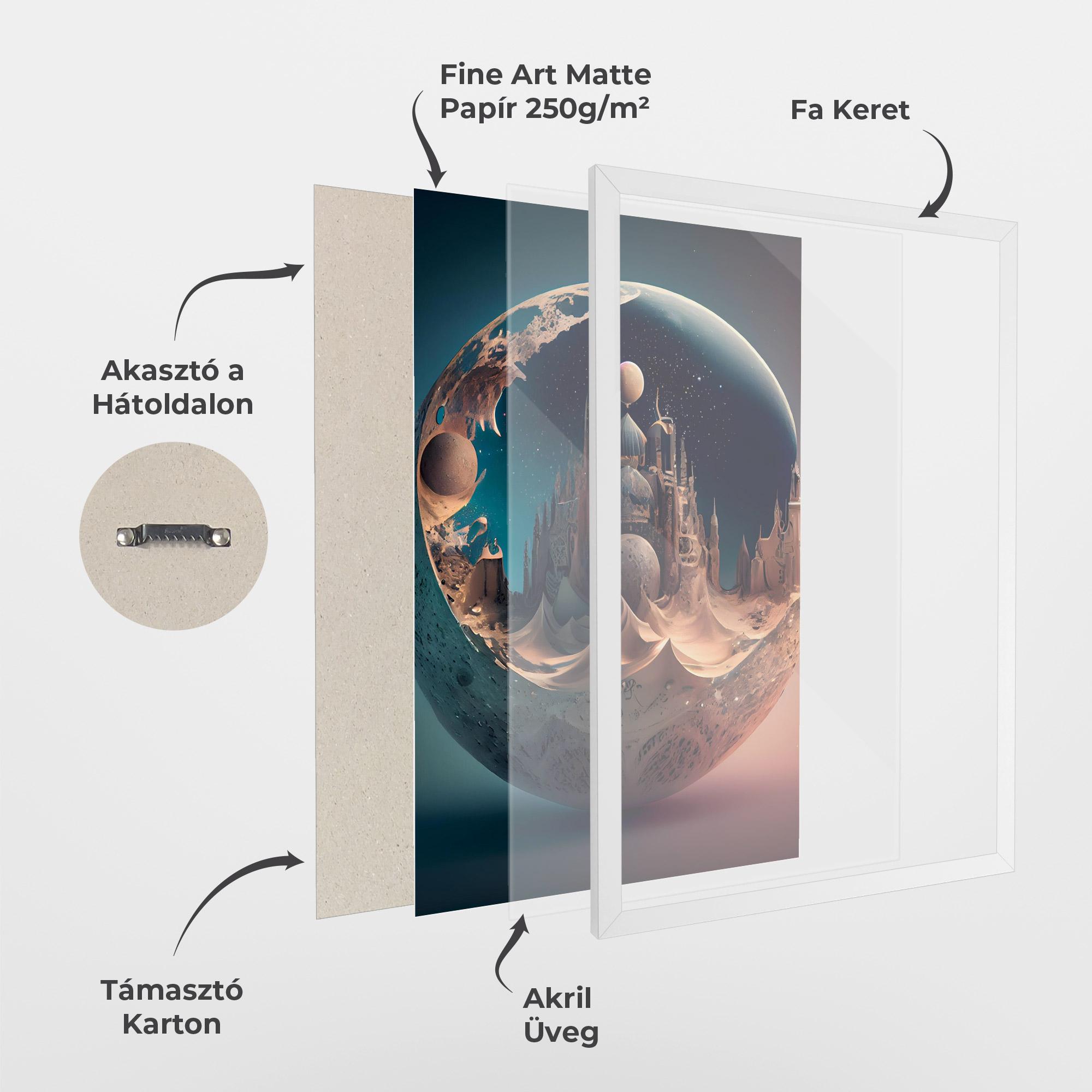 Keretezett Poszter Fantasy Planet Castle mockup 1