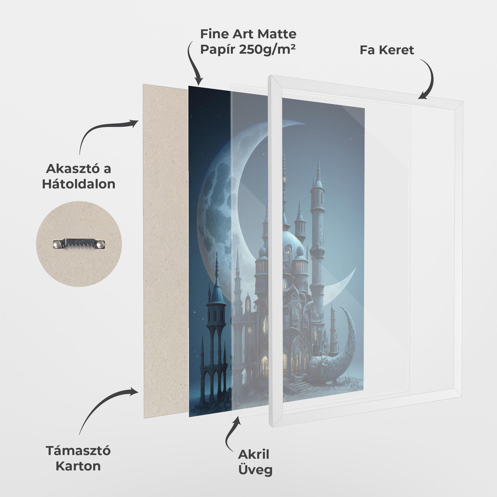 Keretezett Poszter Mosque Moon mockup 1