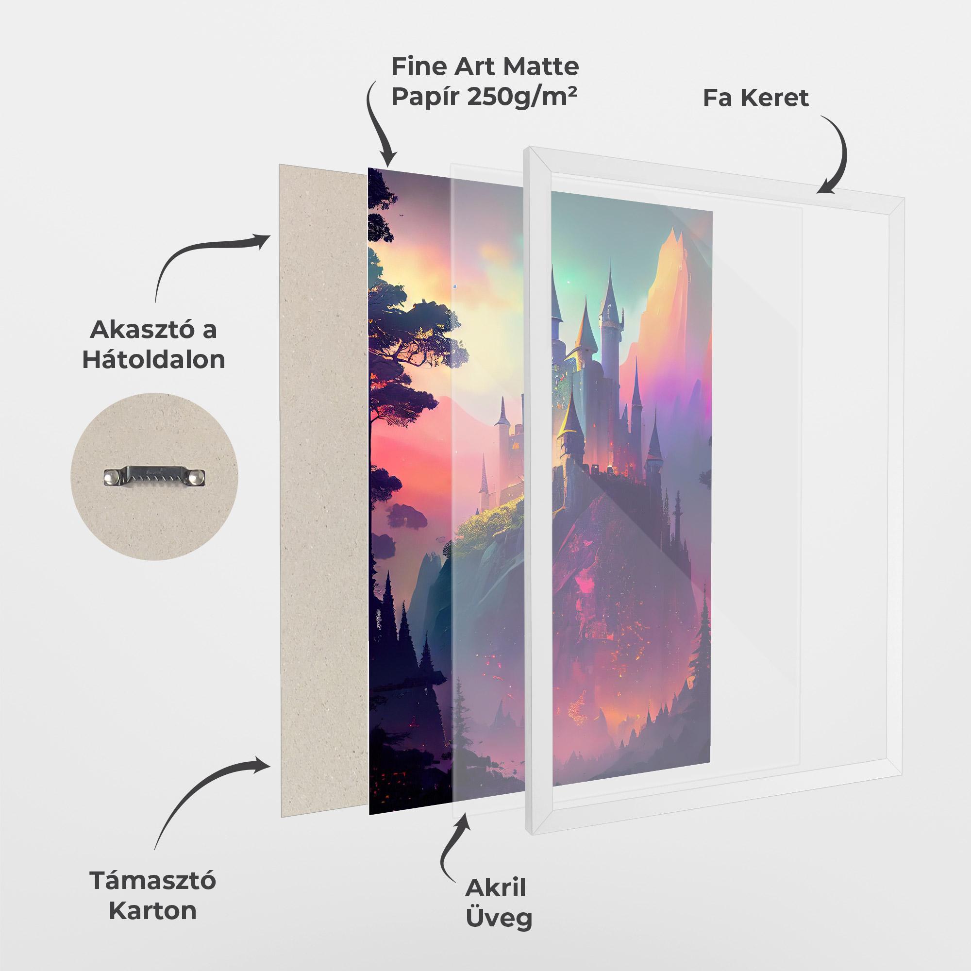 Keretezett Poszter Purple Orange Castle mockup 1