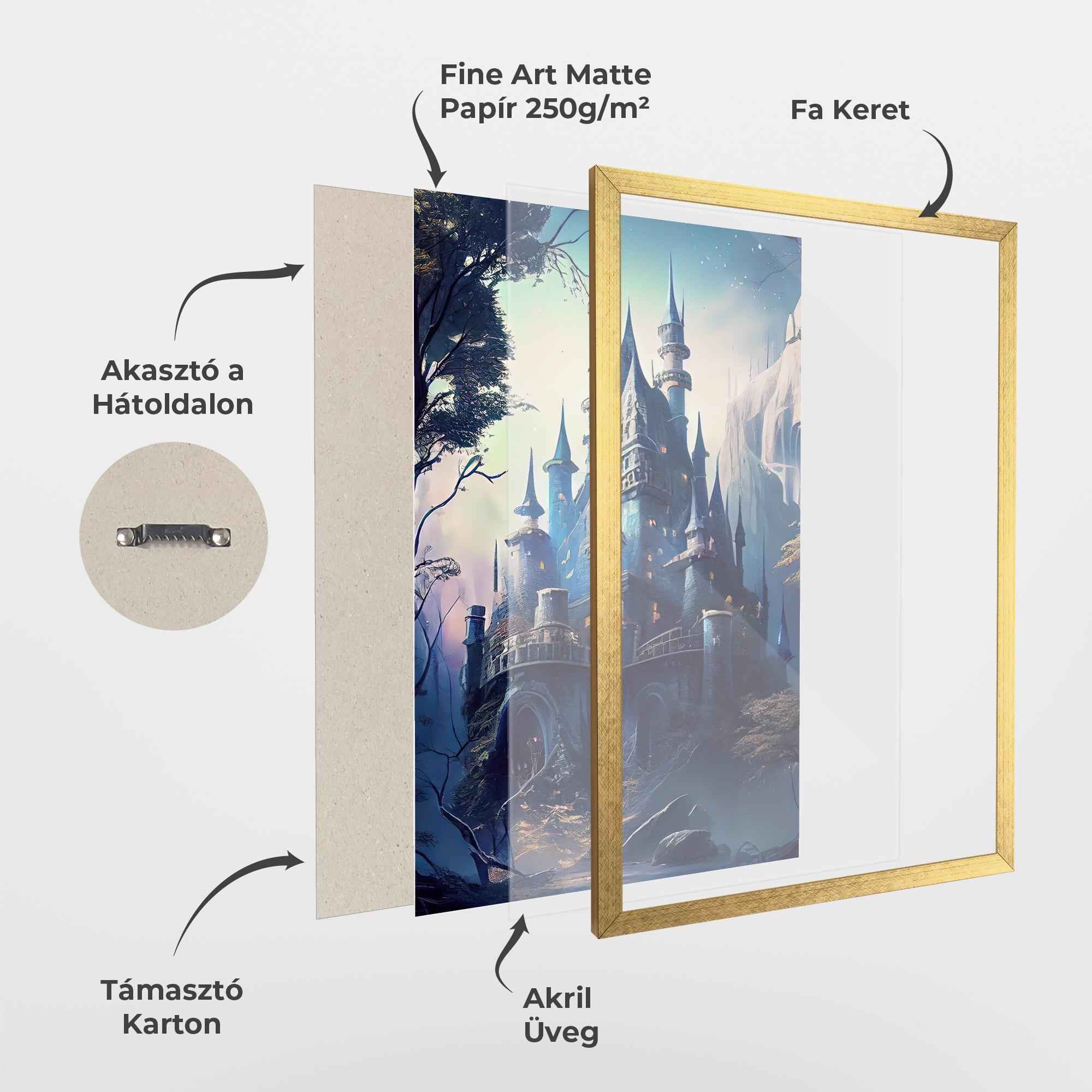 Keretezett Poszter Blue Art Castle mockup 1