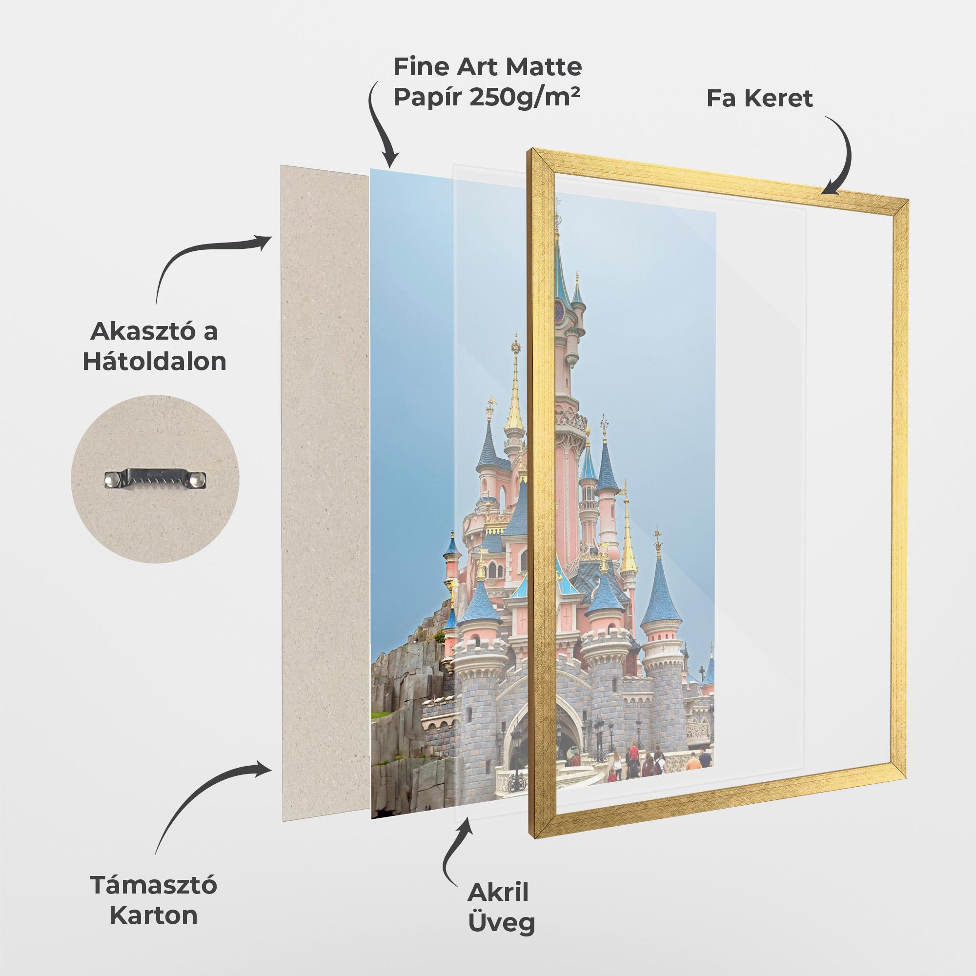 Keretezett Poszter Disneyland Castle mockup 1