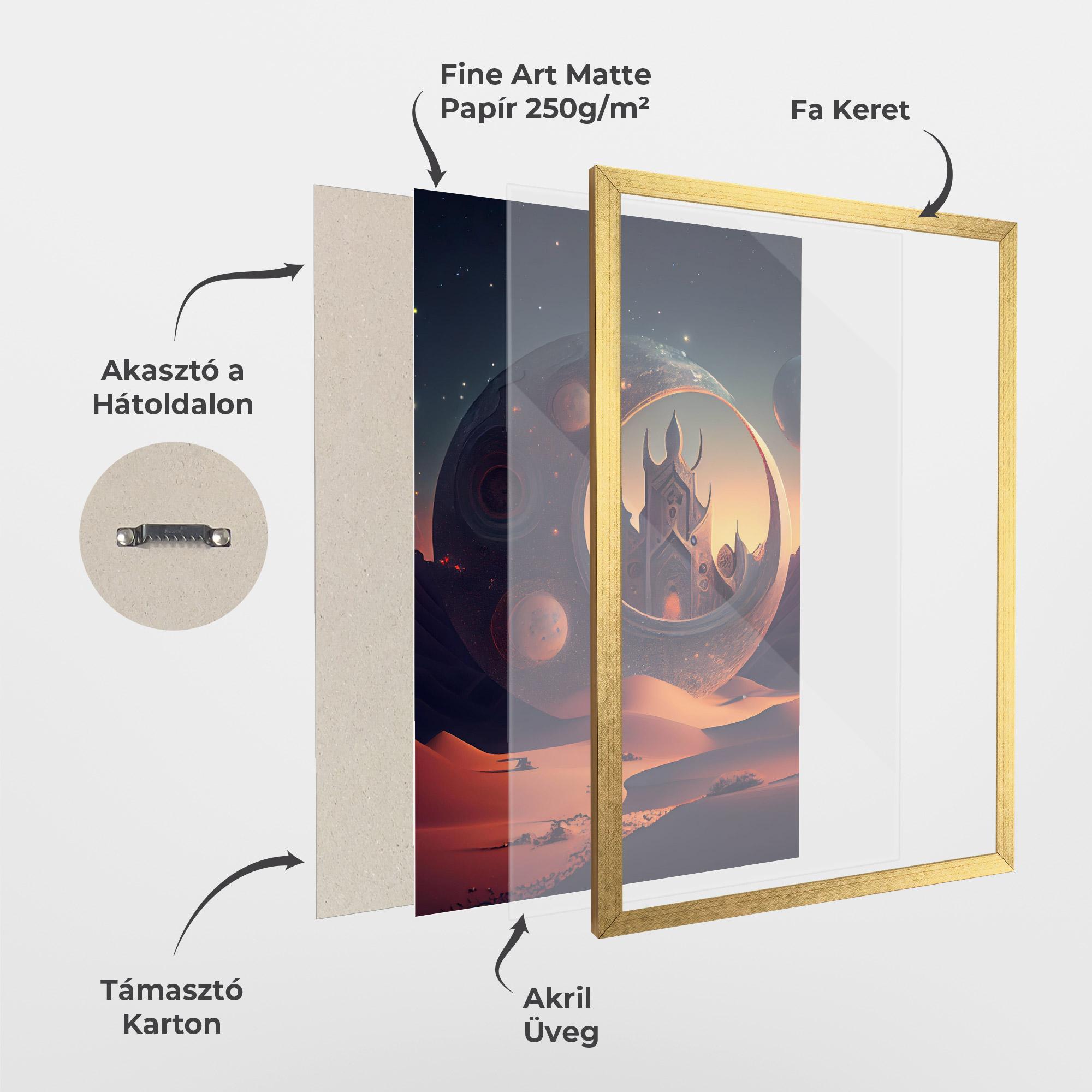 Keretezett Poszter Fantasy Desert Castle mockup 1