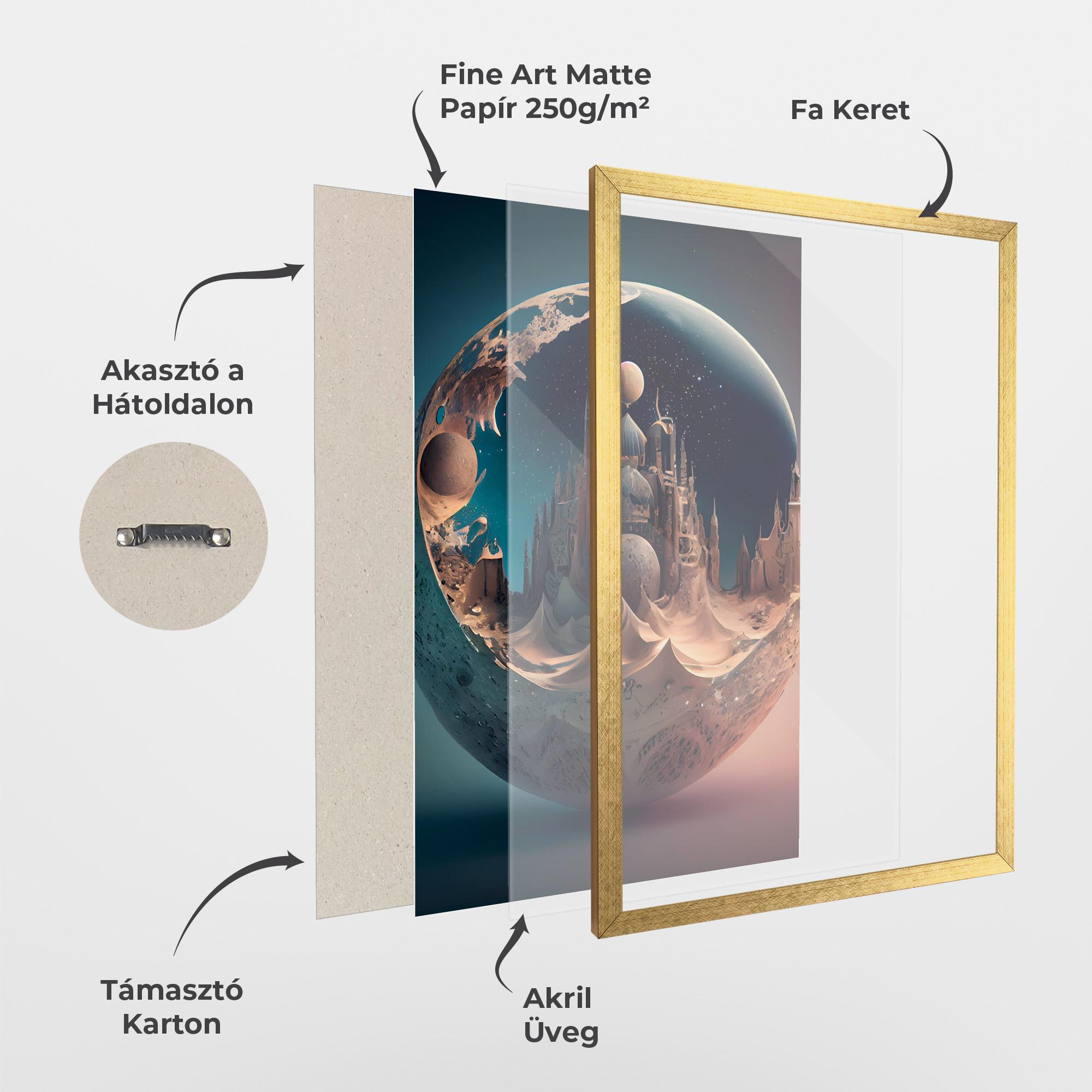 Keretezett Poszter Fantasy Planet Castle mockup 1