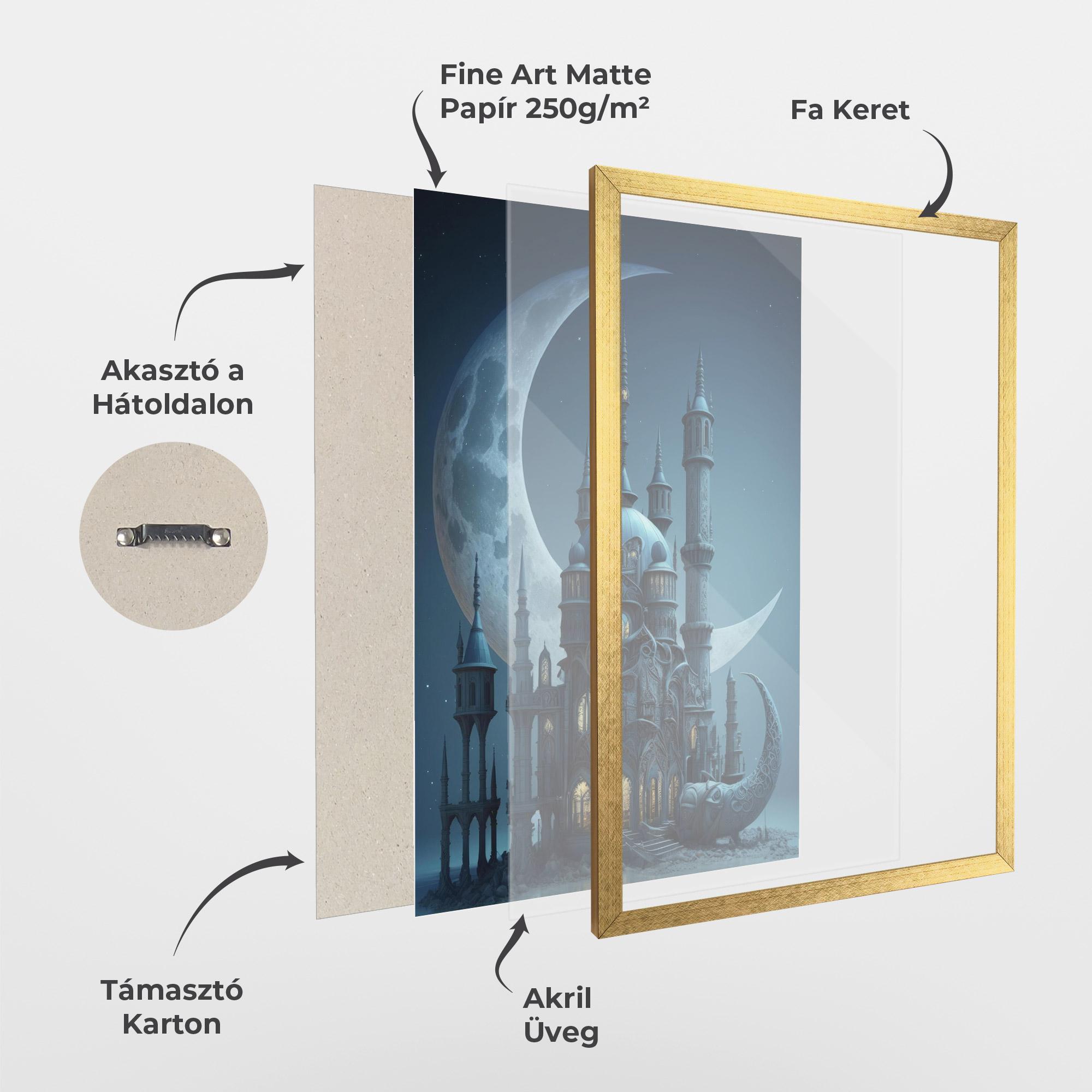 Keretezett Poszter Mosque Moon mockup 1
