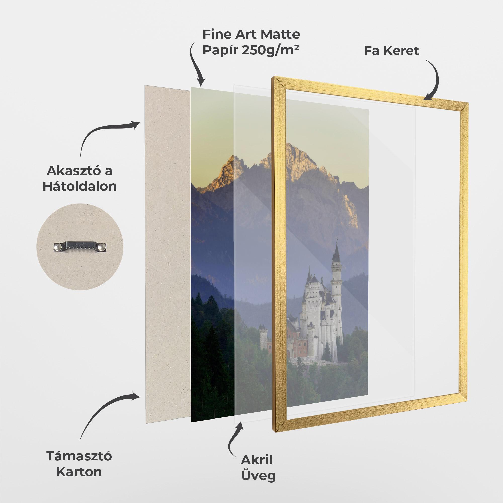 Keretezett Poszter Neuschwanstein Castle mockup 1