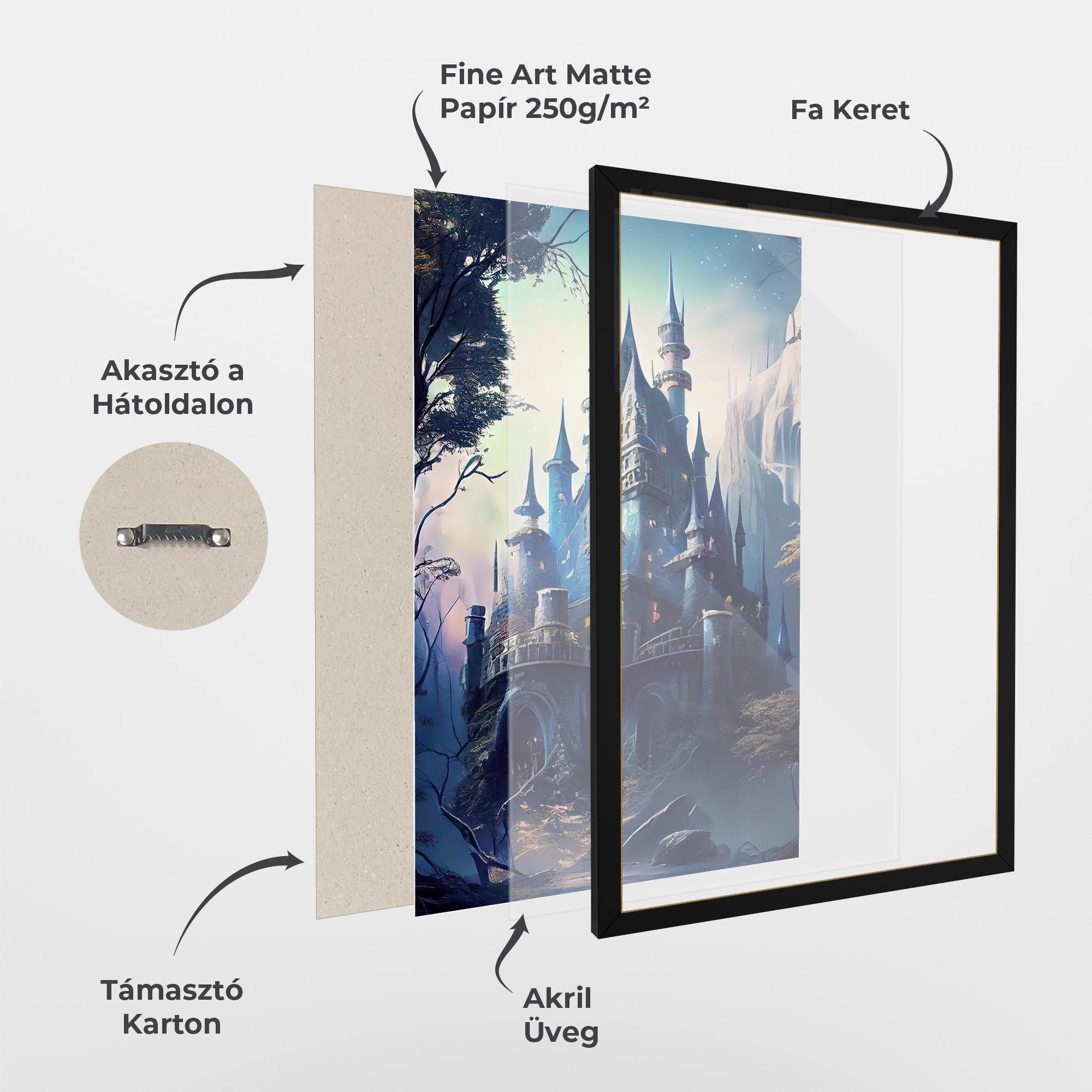 Keretezett Poszter Blue Art Castle mockup 1