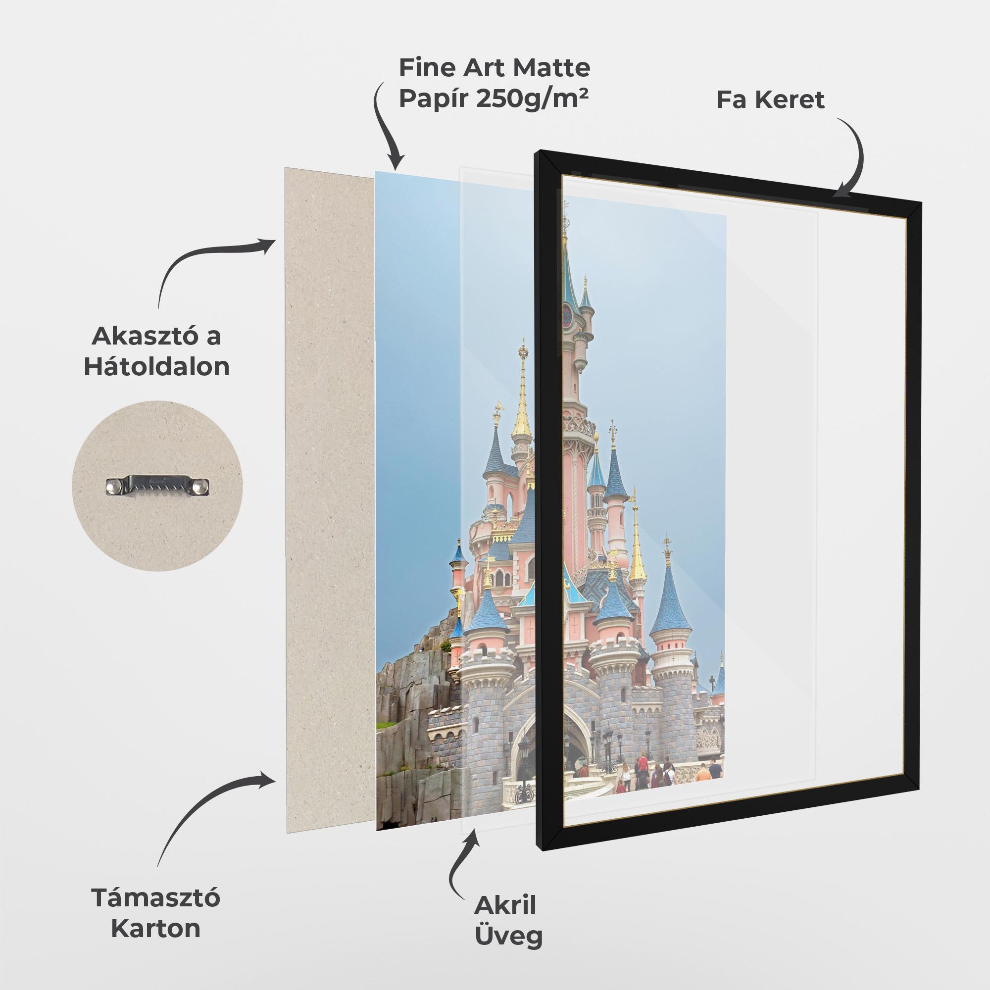 Keretezett Poszter Disneyland Castle mockup 1