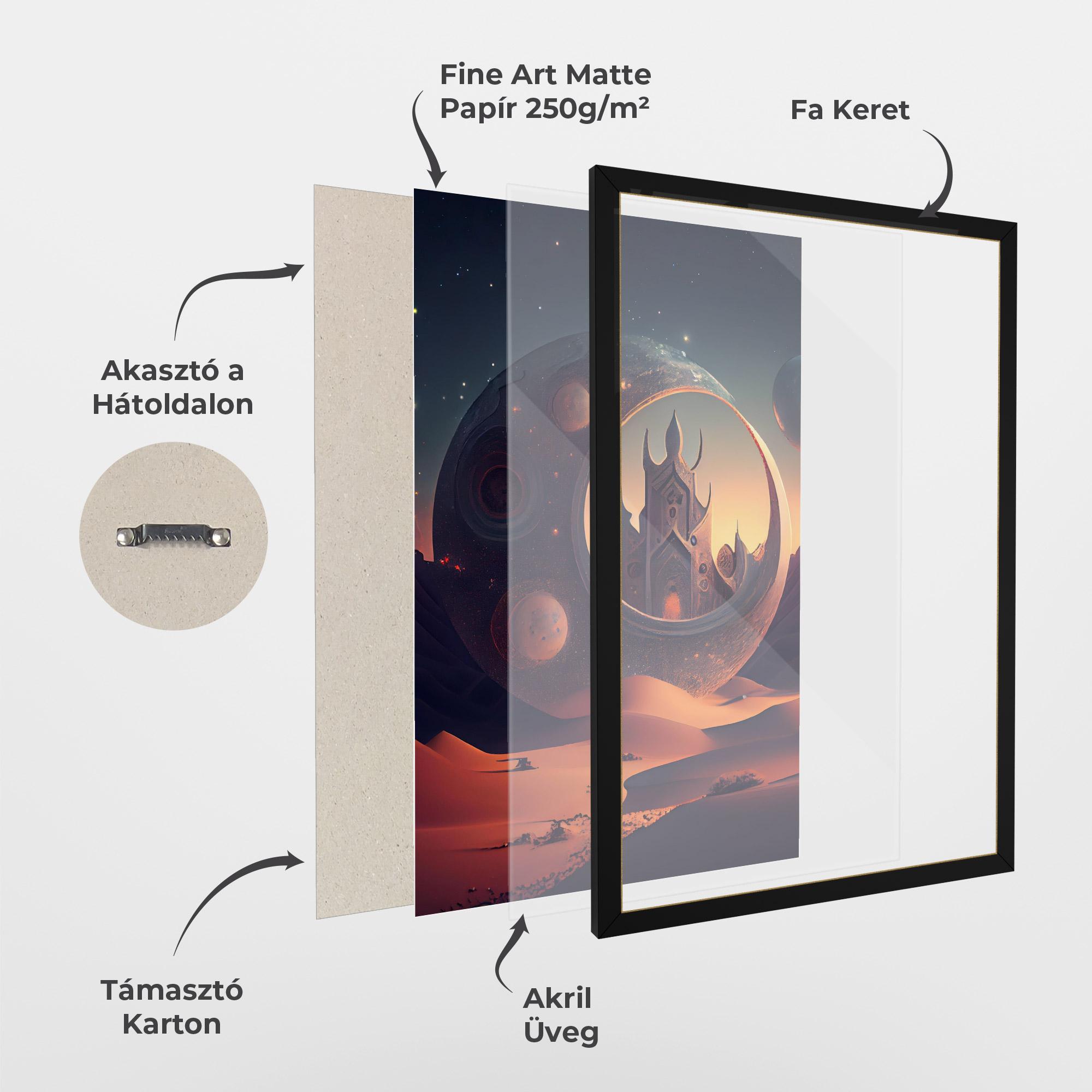 Keretezett Poszter Fantasy Desert Castle mockup 1