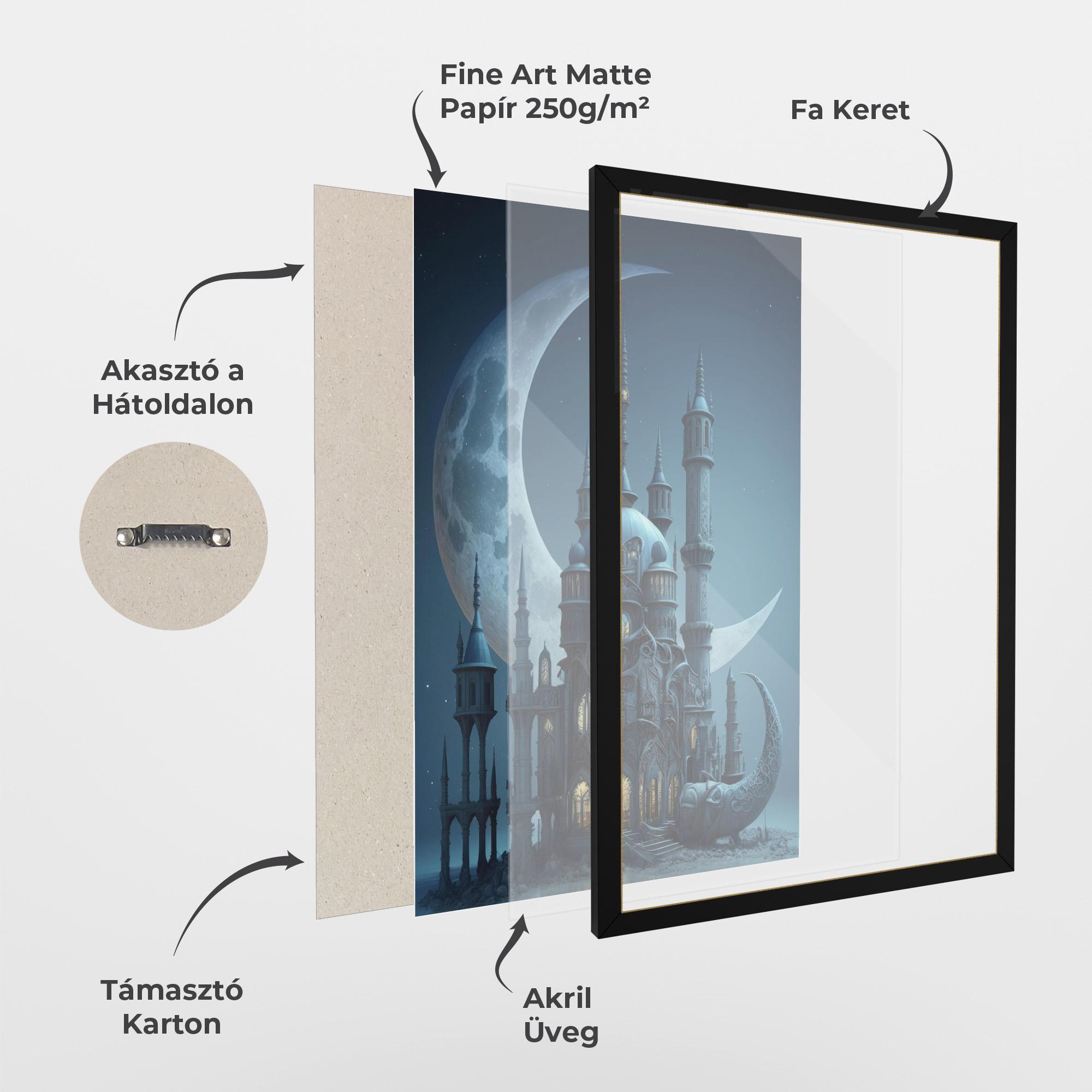 Keretezett Poszter Mosque Moon mockup 1
