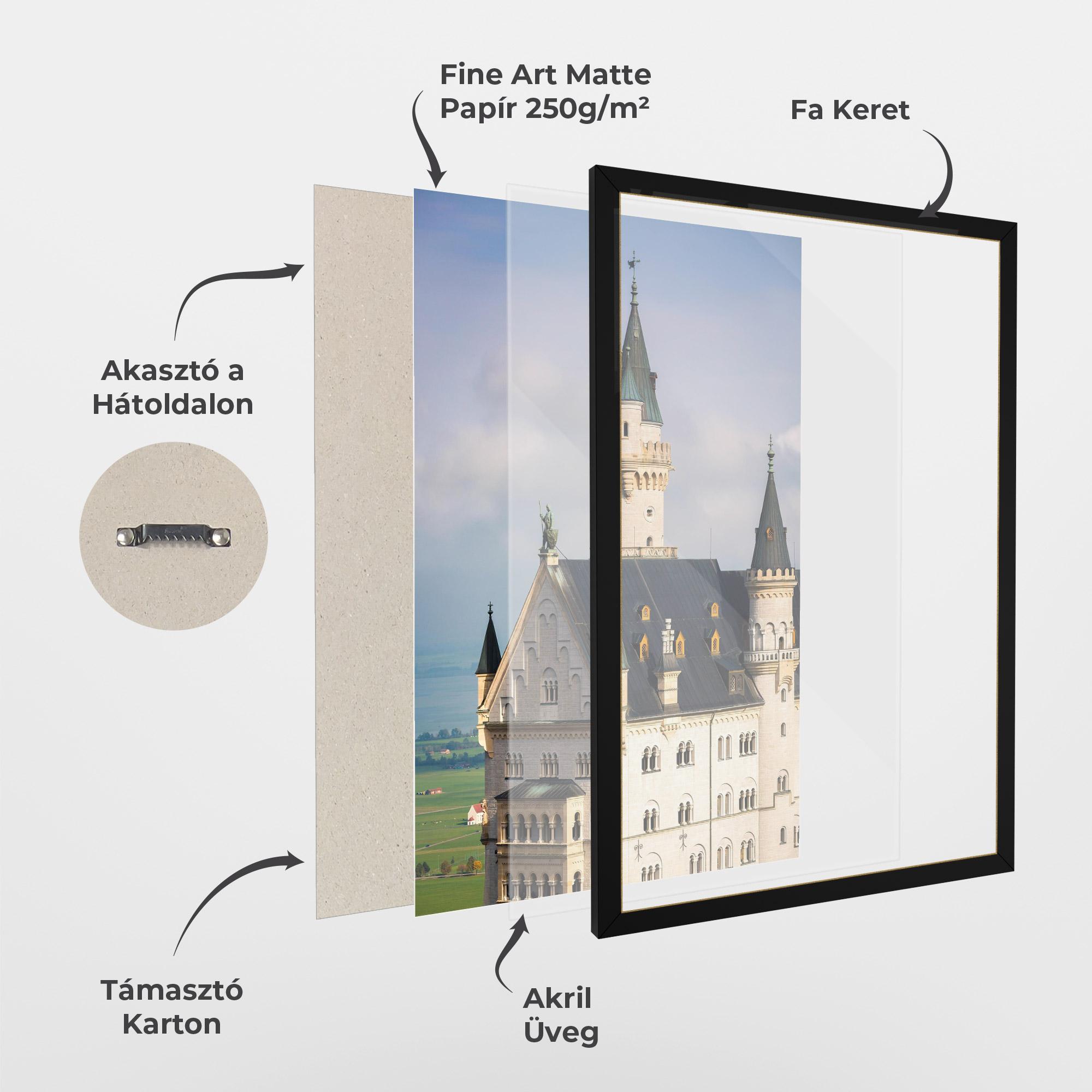 Keretezett Poszter Neuschwanstein Castle View mockup 1