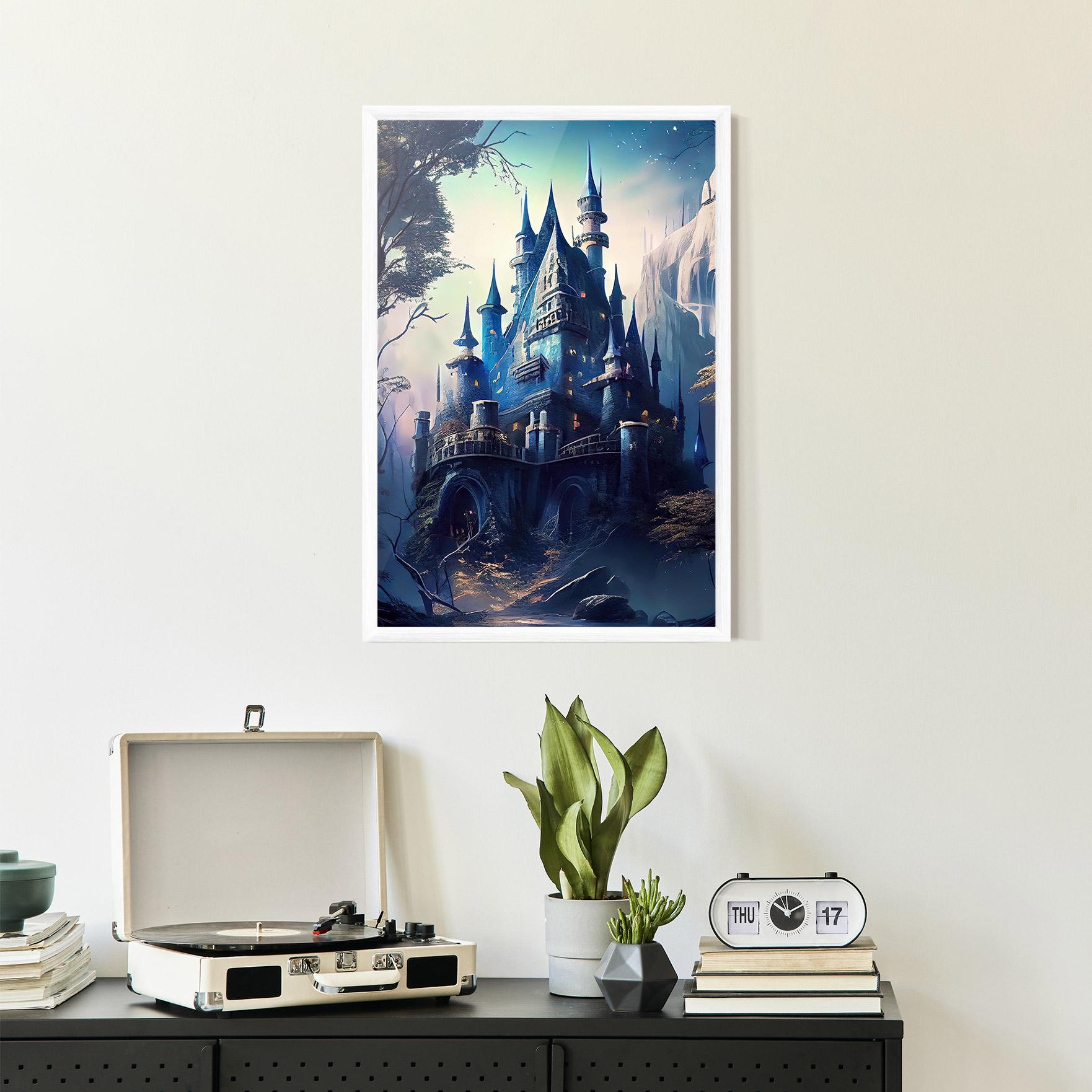 Keretezett Poszter Blue Art Castle mockup 2