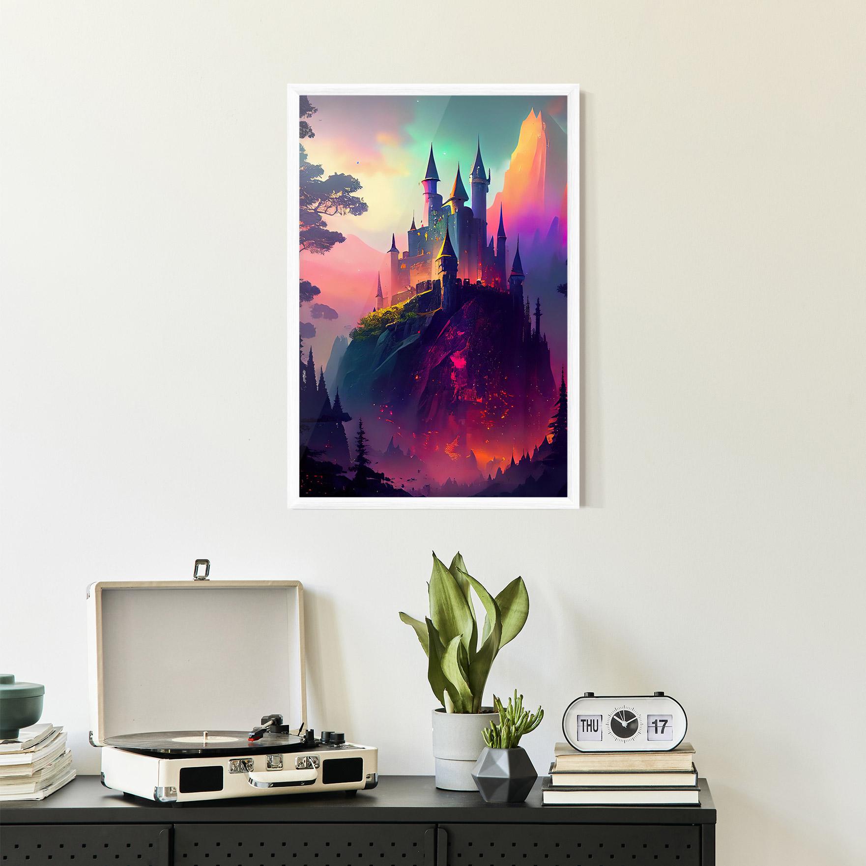 Keretezett Poszter Purple Orange Castle mockup 2