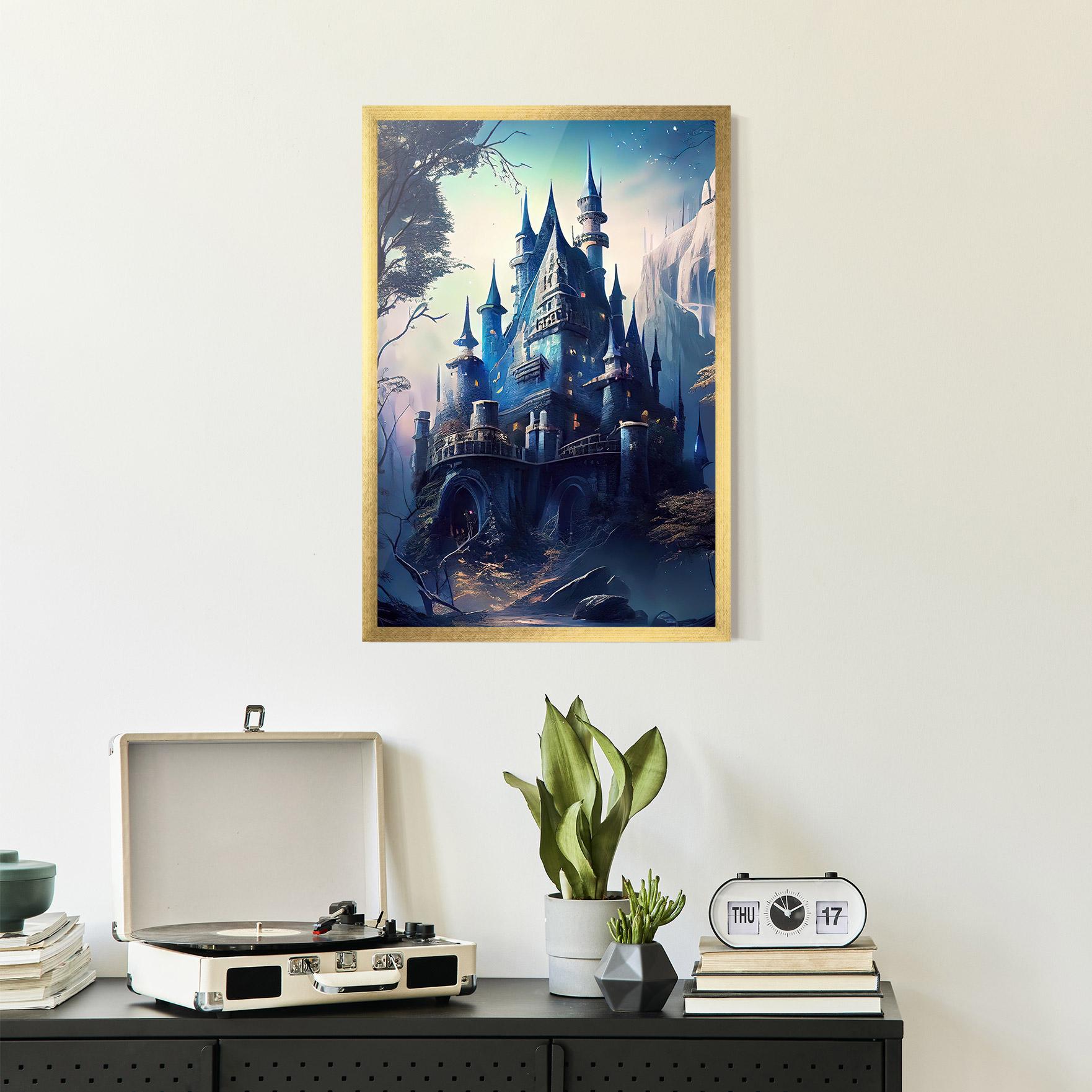 Keretezett Poszter Blue Art Castle mockup 2