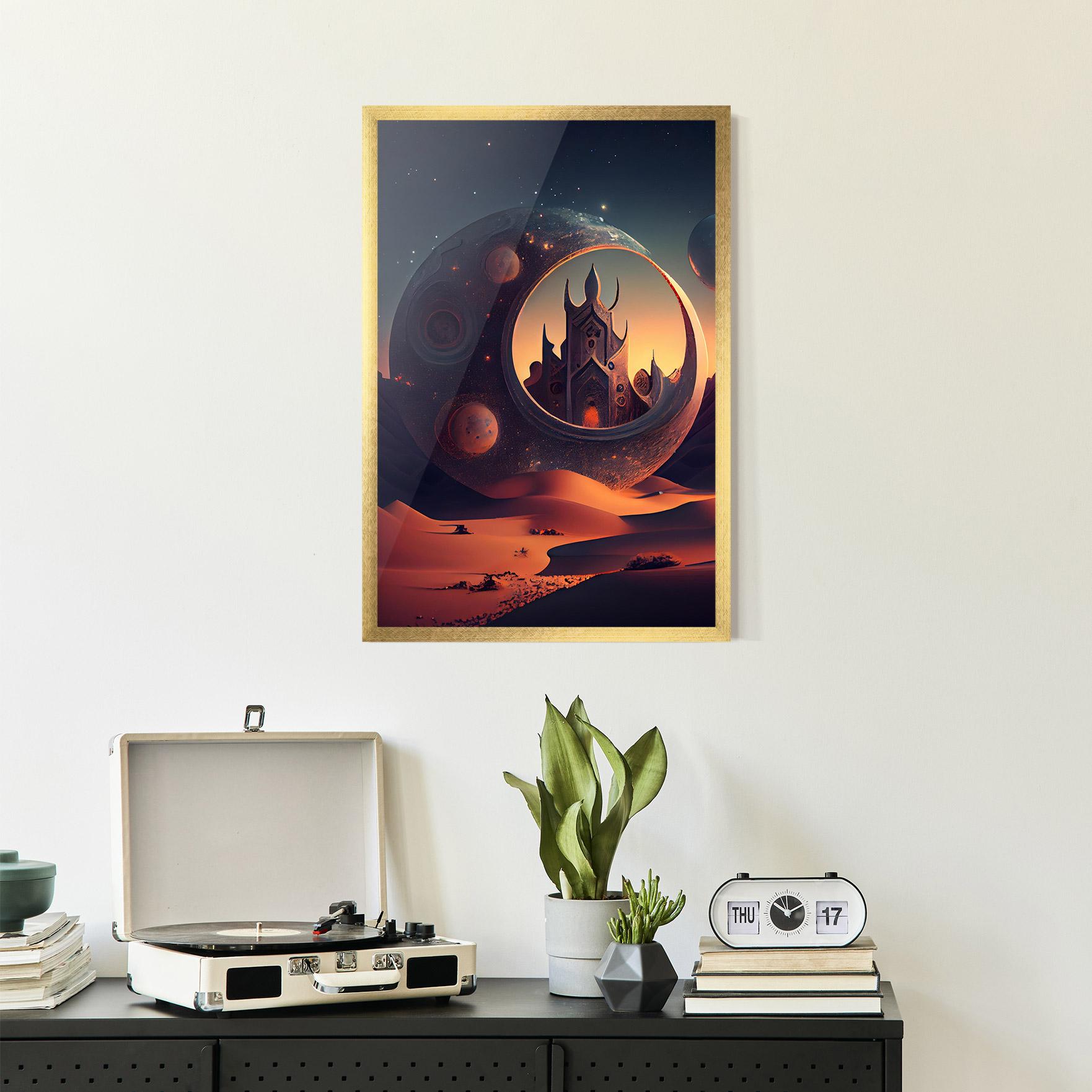 Keretezett Poszter Fantasy Desert Castle mockup 2