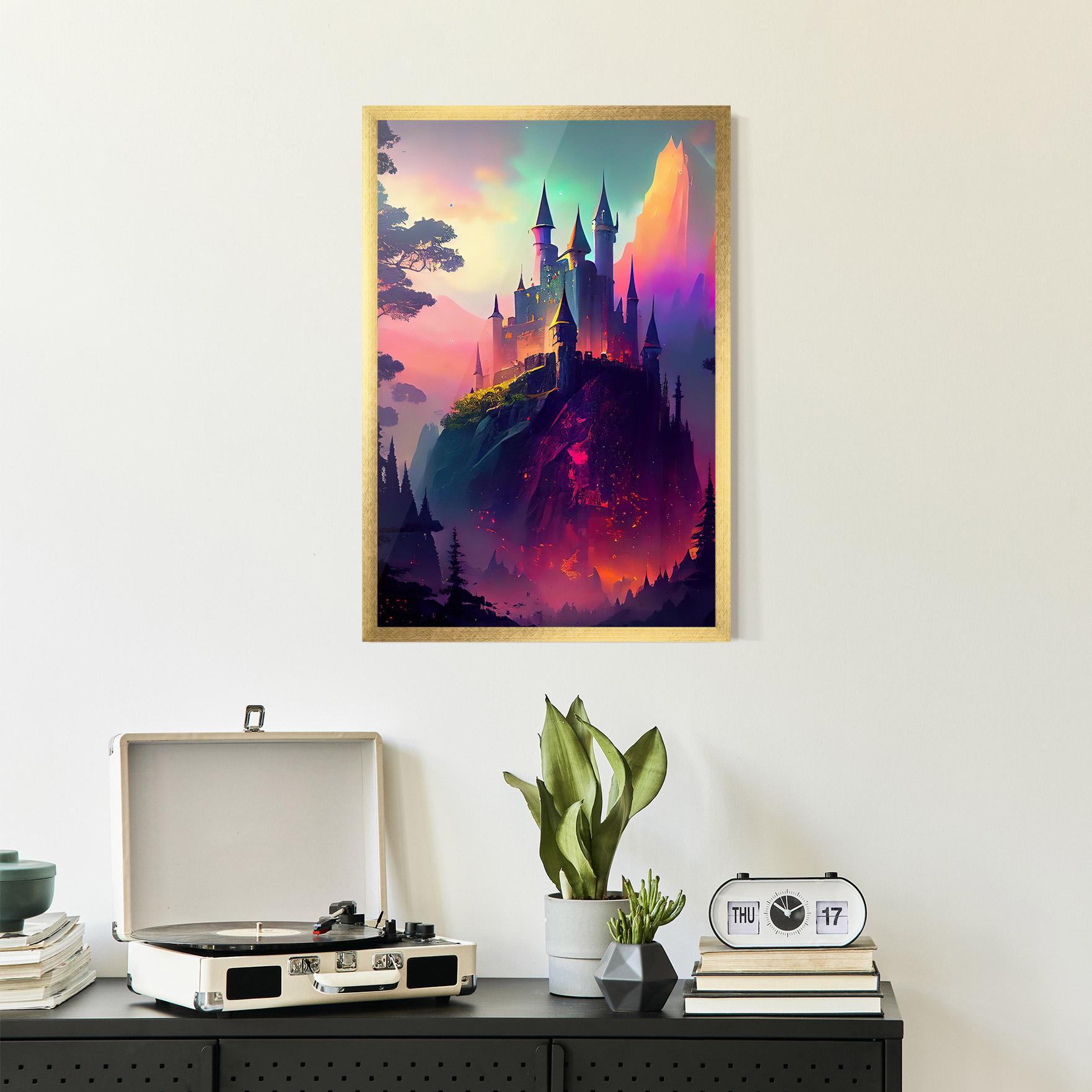Keretezett Poszter Purple Orange Castle mockup 2