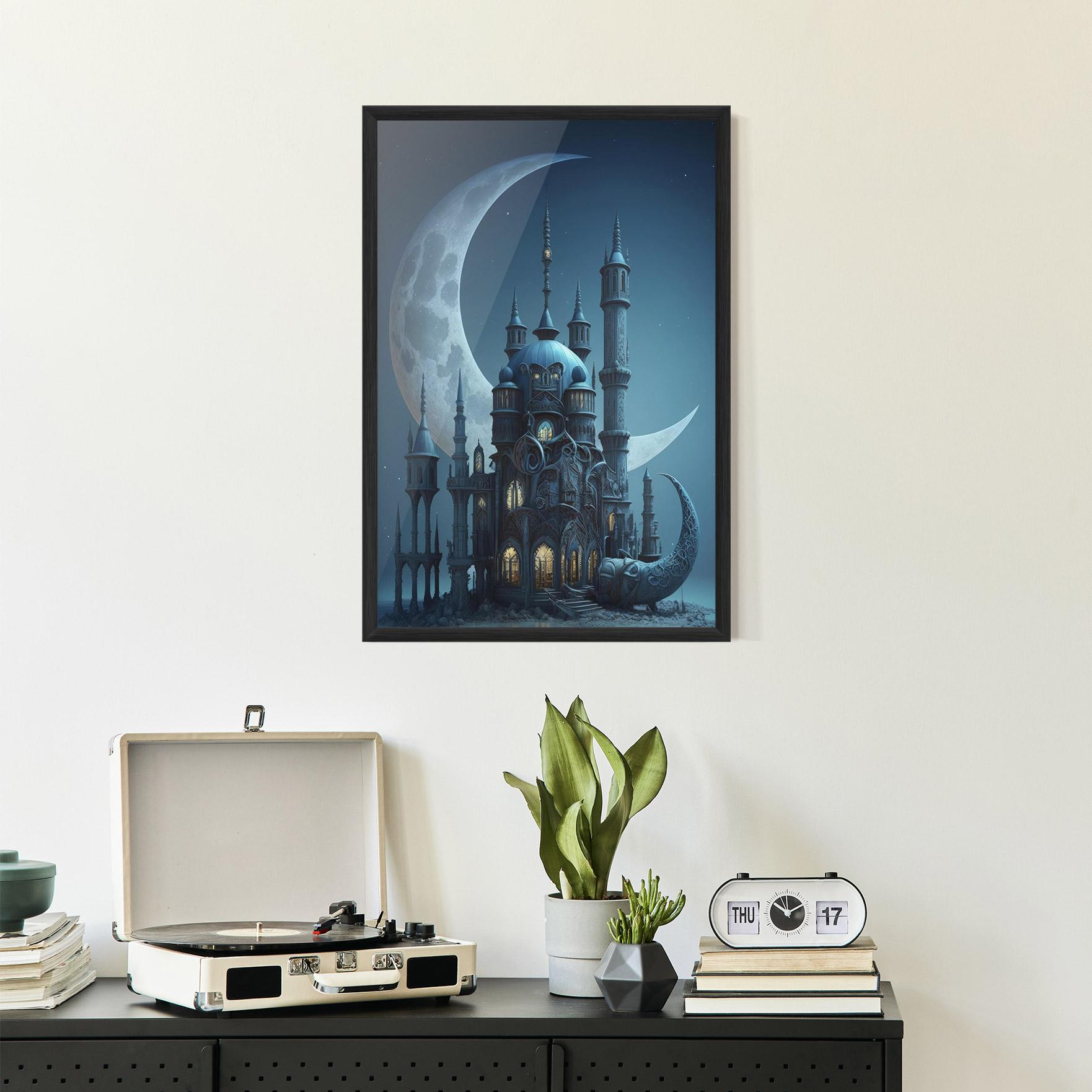 Keretezett Poszter Mosque Moon mockup 2