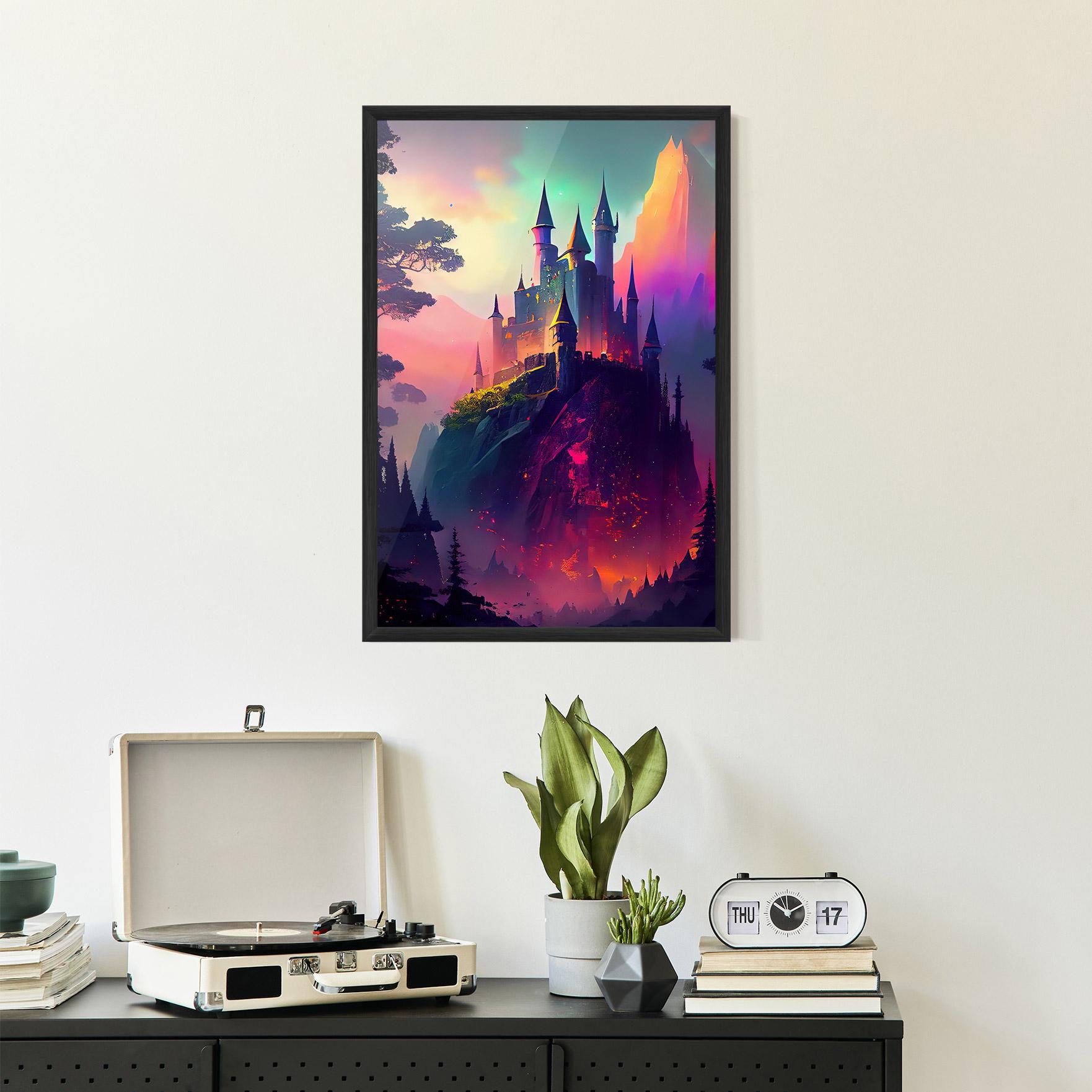 Keretezett Poszter Purple Orange Castle mockup 2