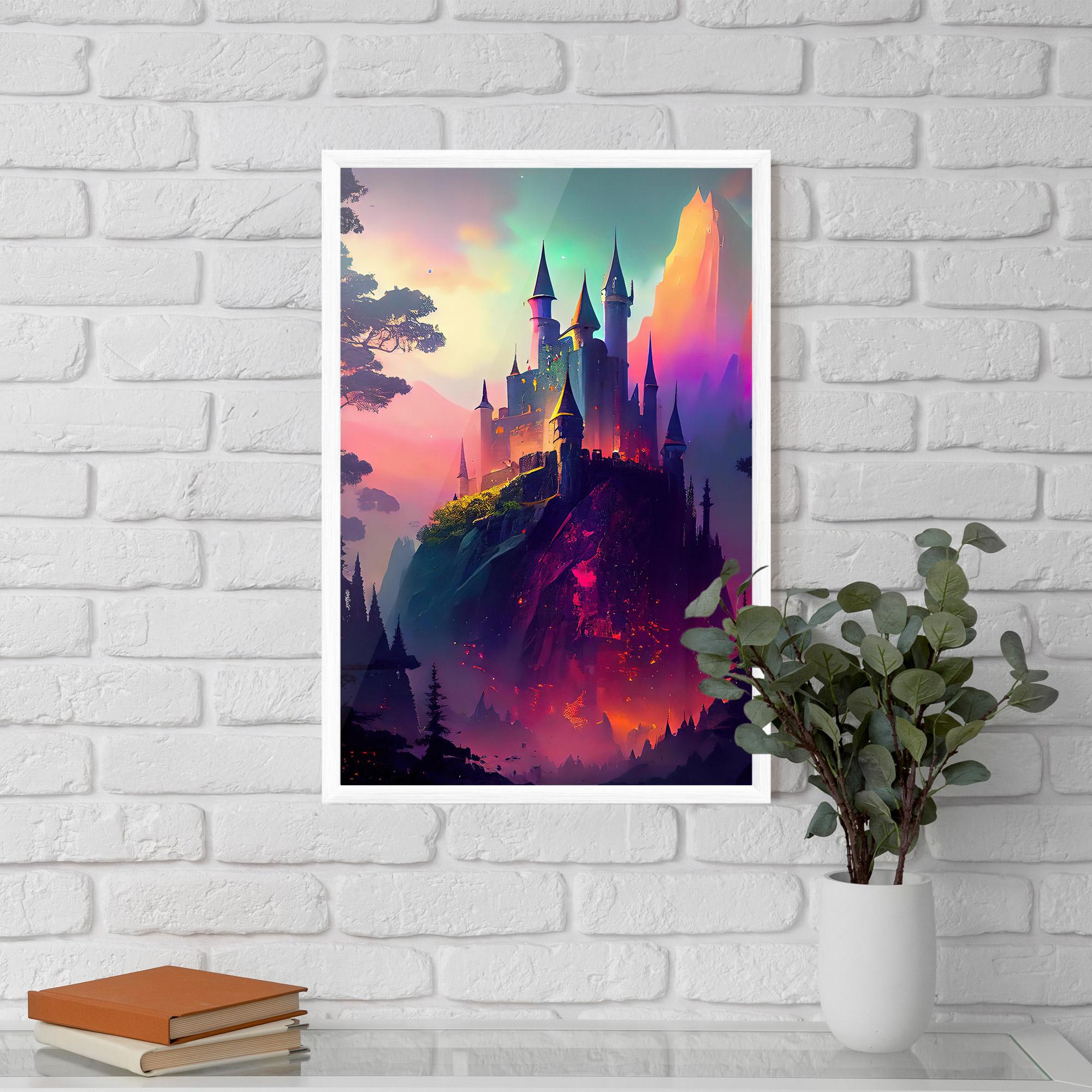 Keretezett Poszter Purple Orange Castle mockup 5
