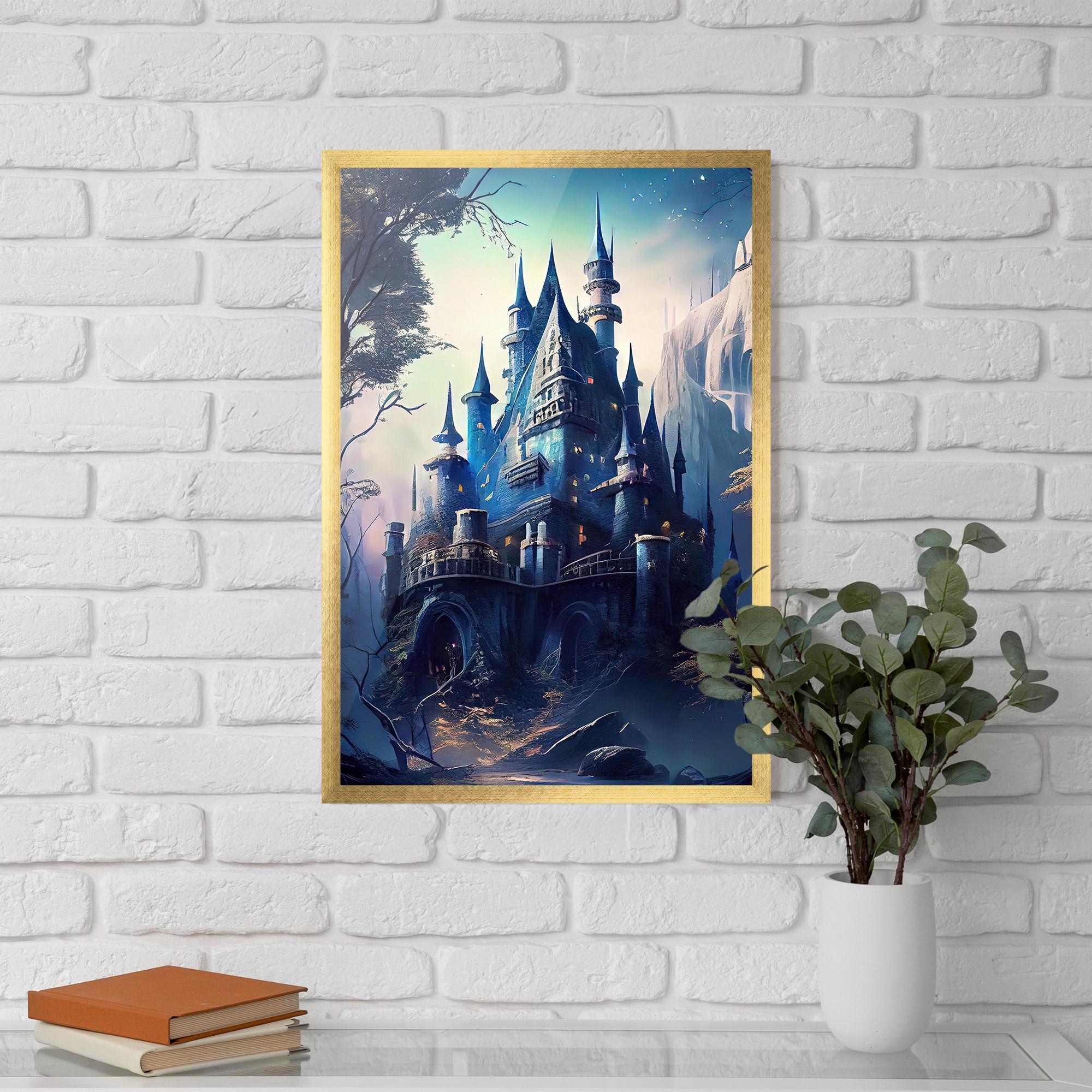 Keretezett Poszter Blue Art Castle mockup 5