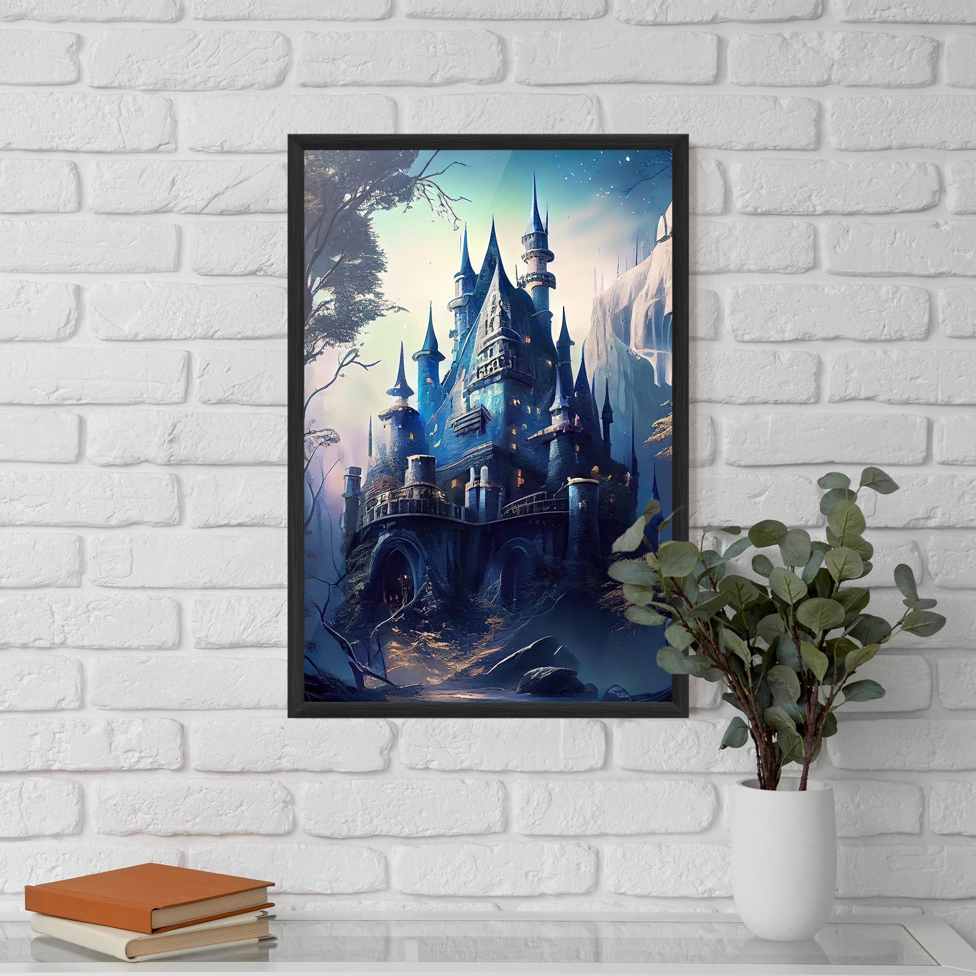 Keretezett Poszter Blue Art Castle mockup 5